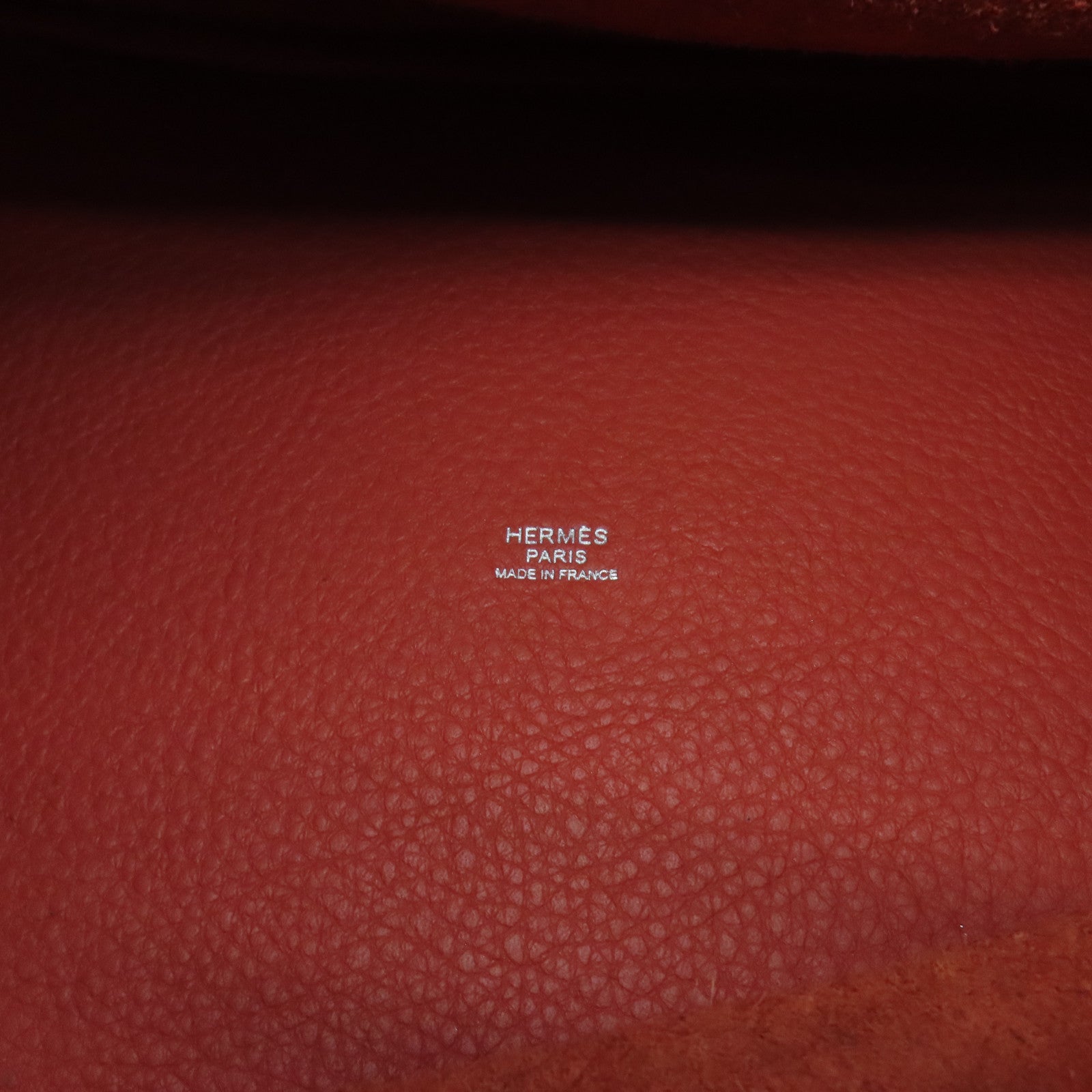 HERMES Clemence Leather Picotin GM Silver Buckle Handle Bag Red