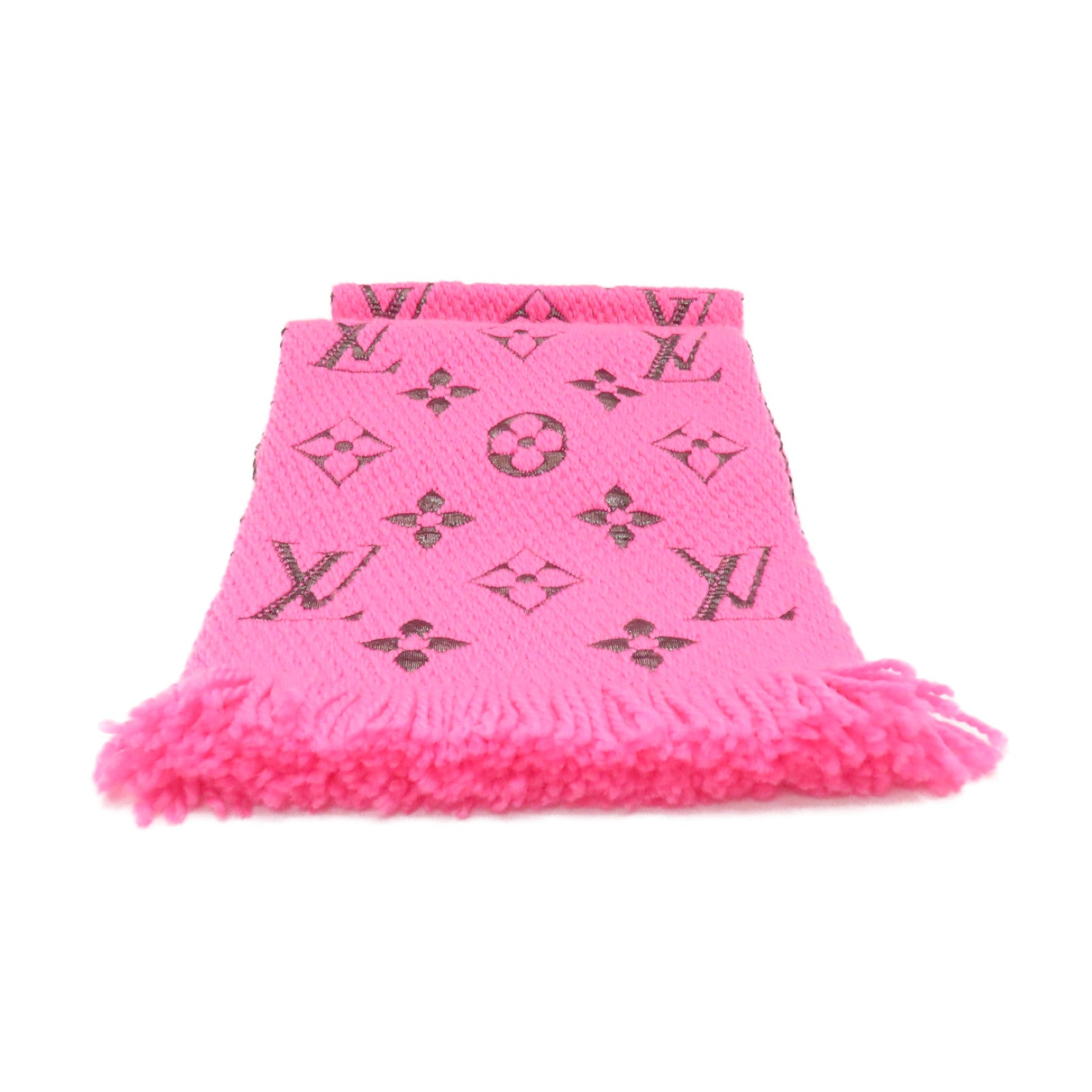 LOUIS VUITTON 羊毛/絲質Scarf絲巾粉紅色/黒色