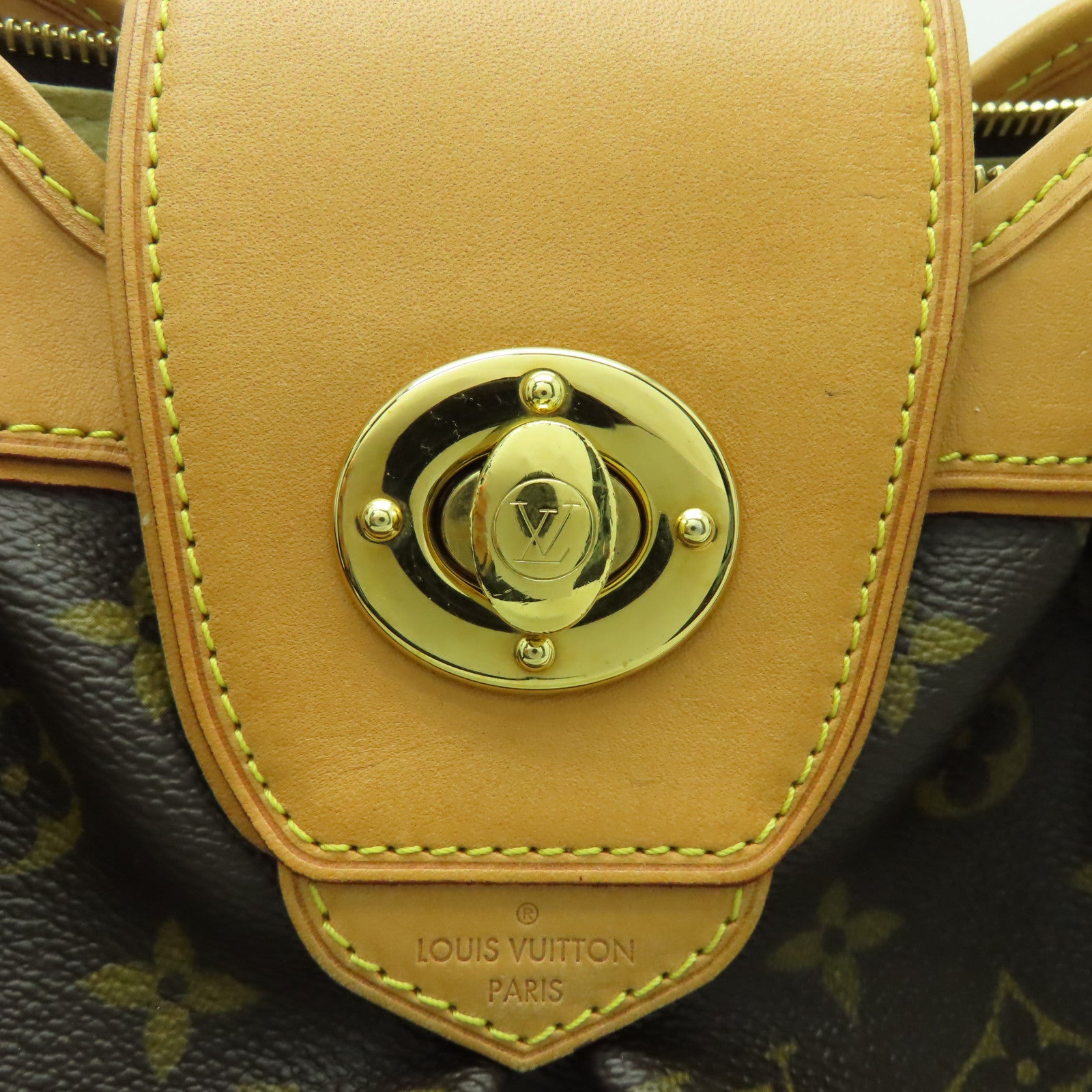 LOUIS VUITTON Monogram Boetie MM金扣肩背袋啡色