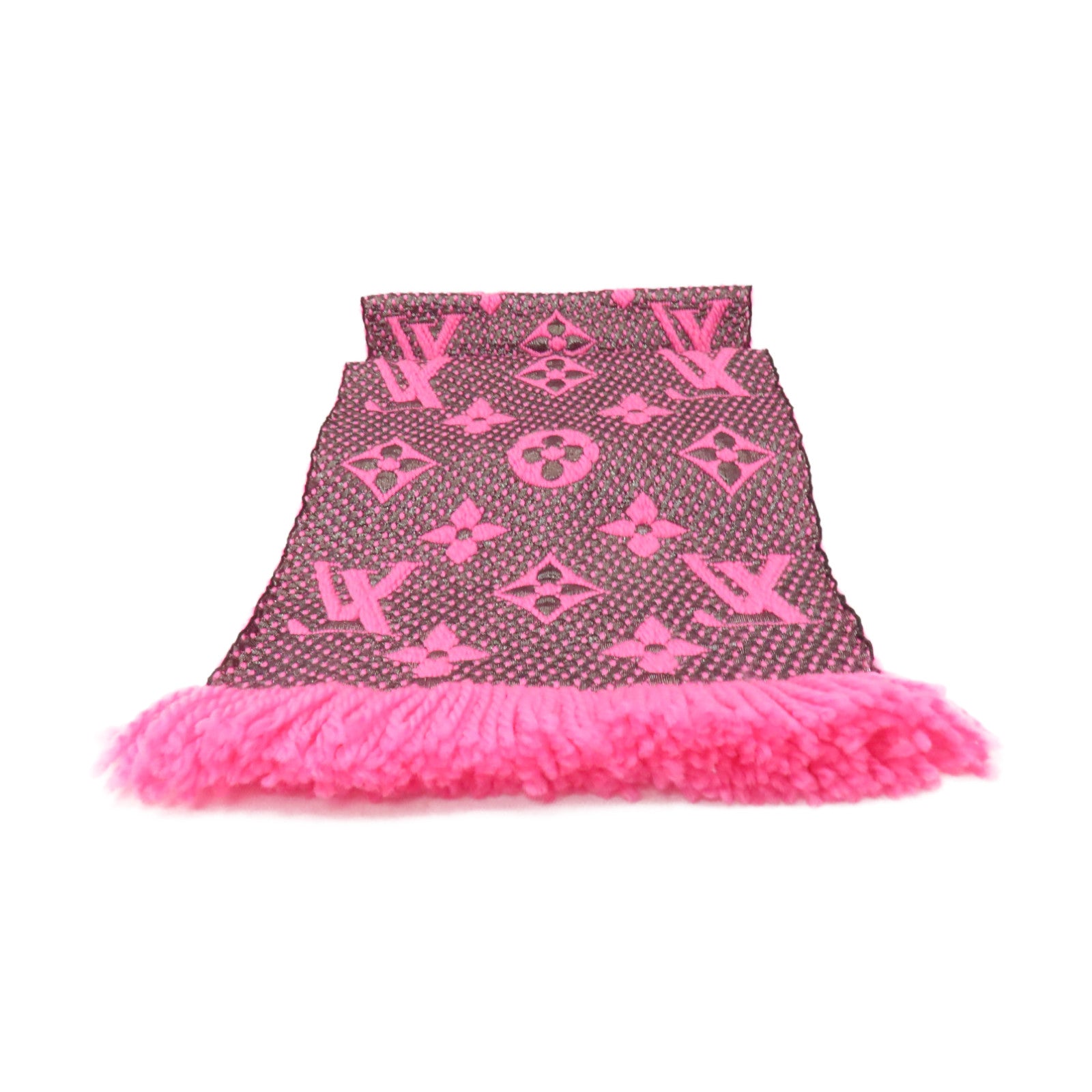 LOUIS VUITTON 羊毛/絲質Scarf絲巾粉紅色/黒色