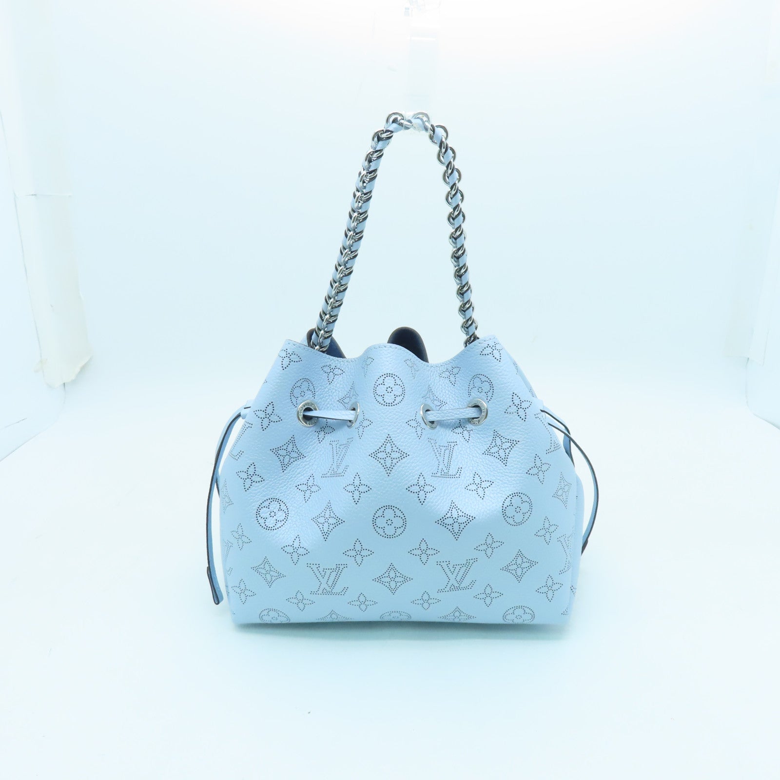LOUIS VUITTON Mahina Bella Silver Buckle Shoulder Bag Powder Blue