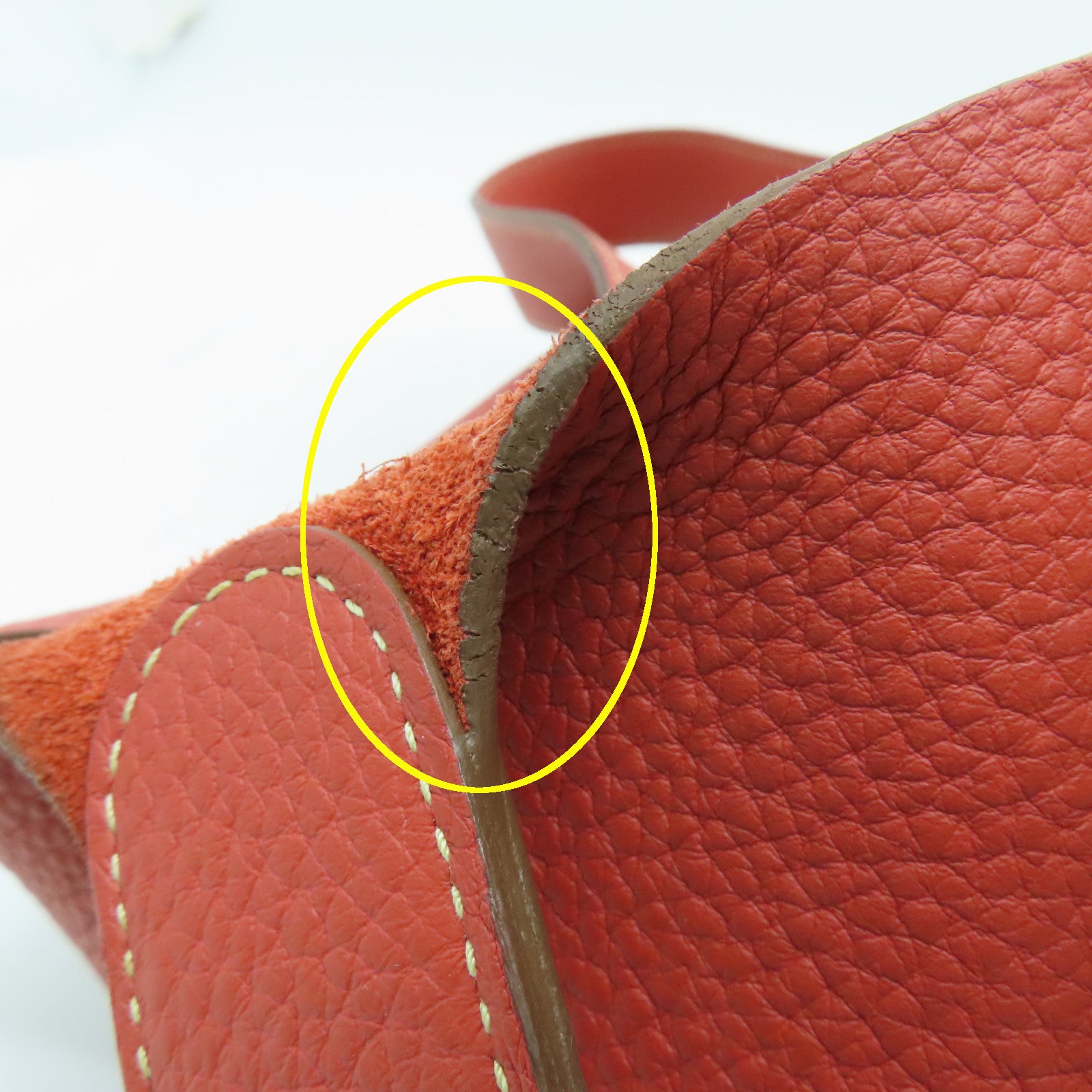 HERMES Clemence Leather Picotin GM Silver Buckle Handle Bag Red