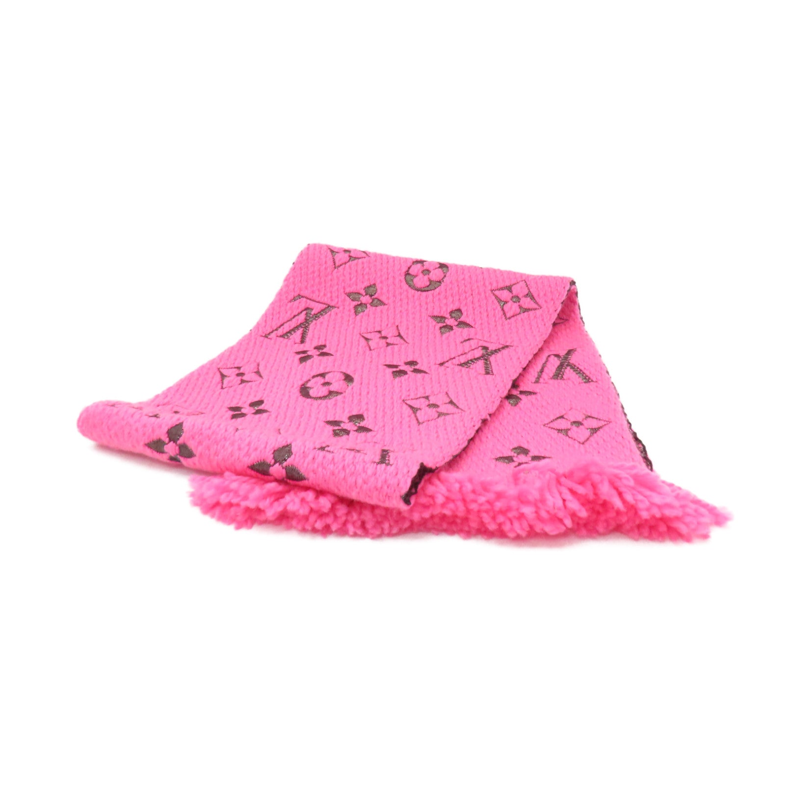 LOUIS VUITTON 羊毛/絲質Scarf絲巾粉紅色/黒色