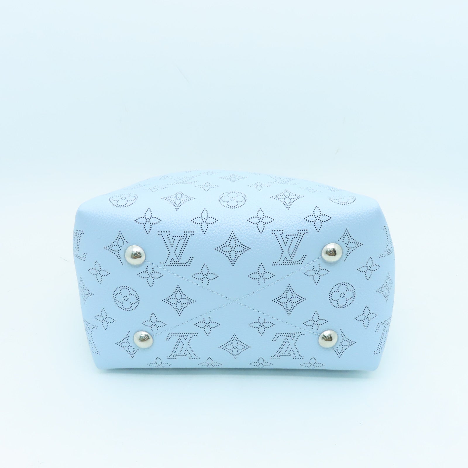 LOUIS VUITTON Mahina Bella Silver Buckle Shoulder Bag Powder Blue