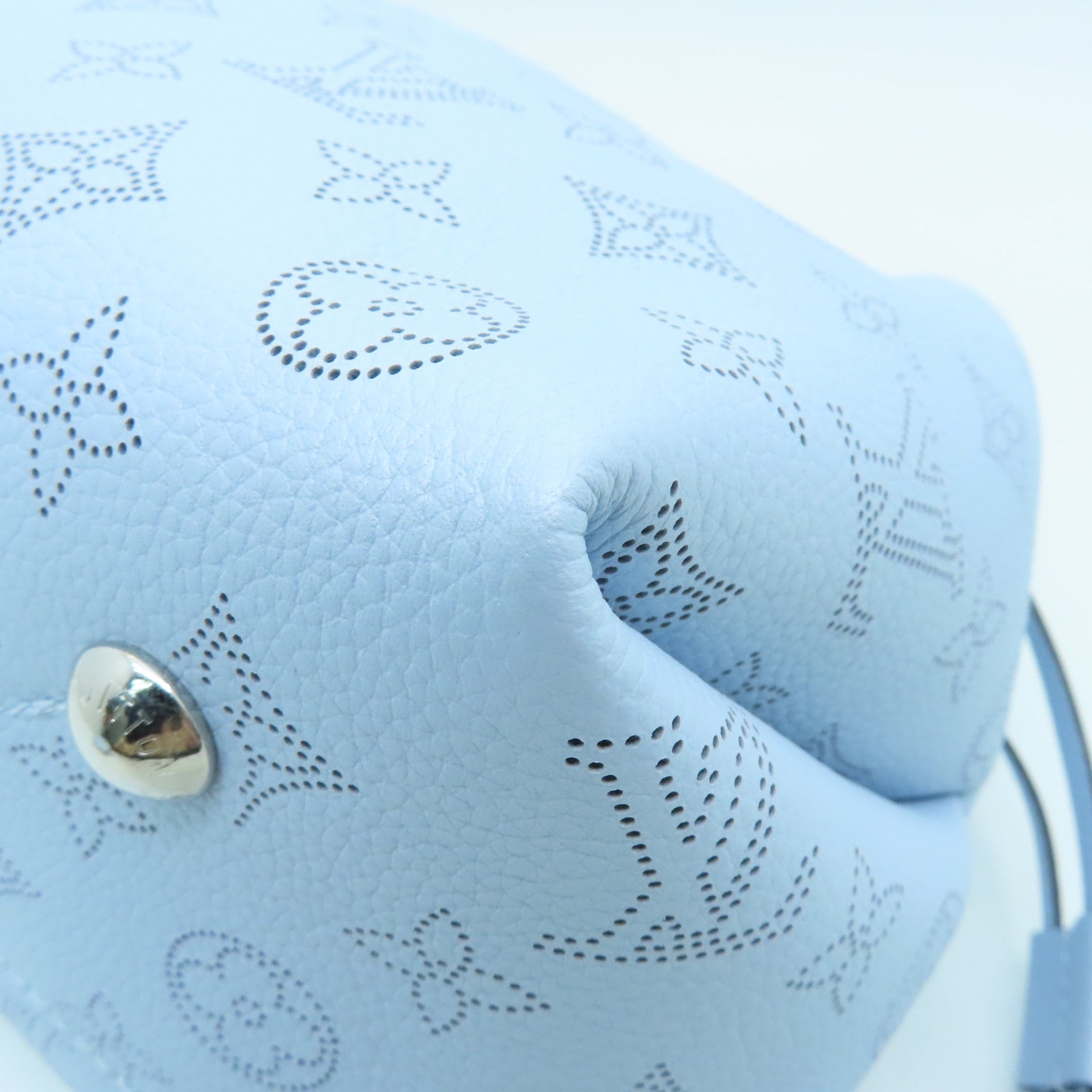 LOUIS VUITTON Mahina Bella Silver Buckle Shoulder Bag Powder Blue