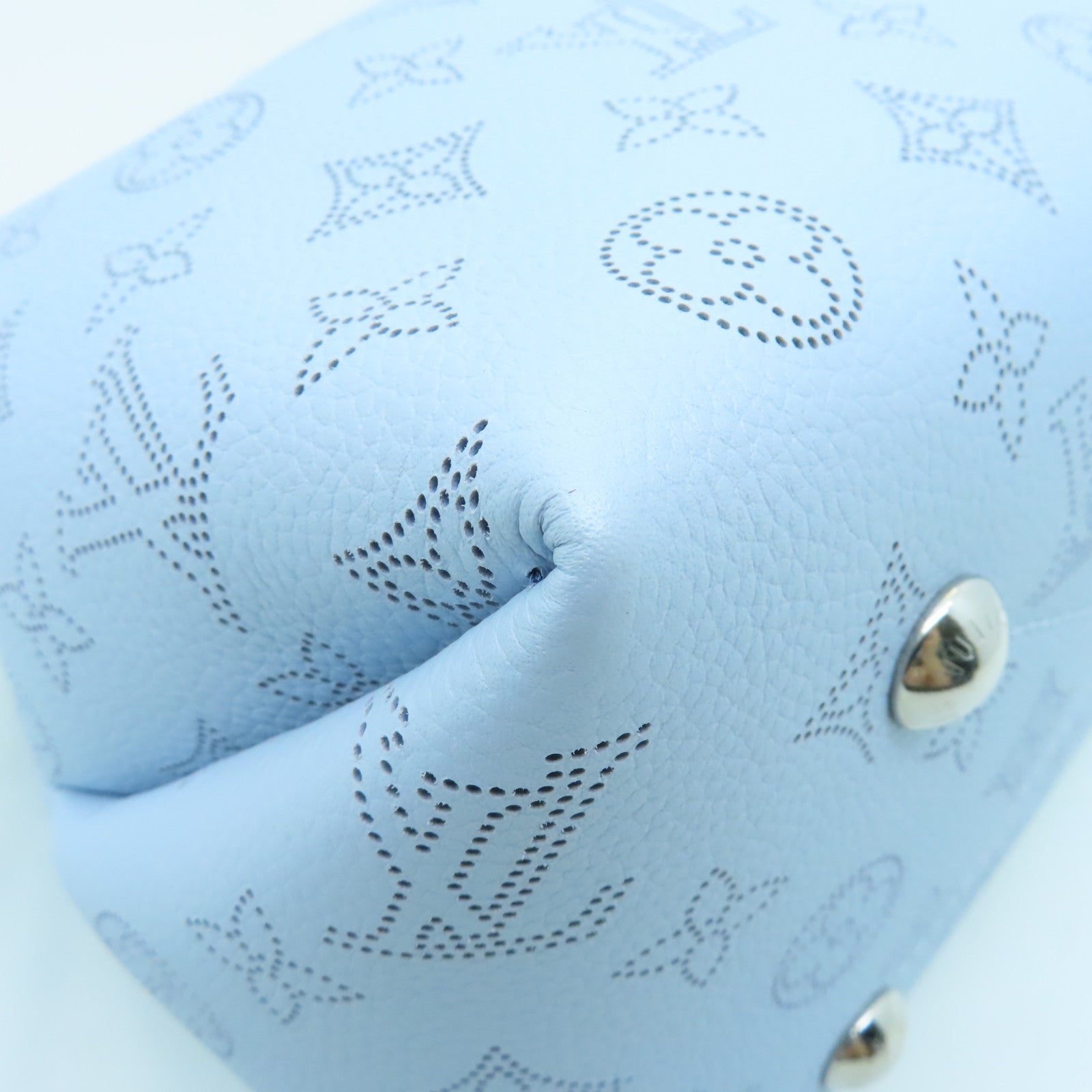 LOUIS VUITTON Mahina Bella Silver Buckle Shoulder Bag Powder Blue