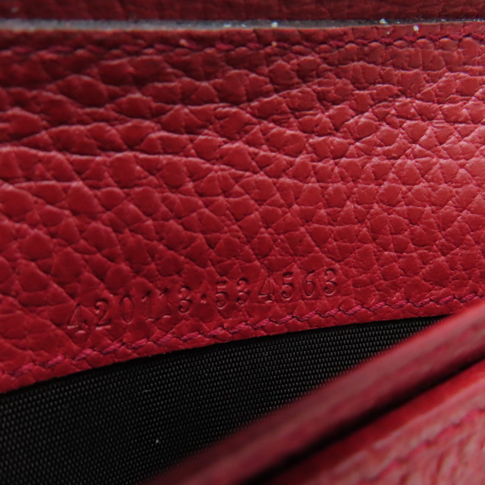 GUCCI 帆布Wallet金扣錢包紅色/啡色