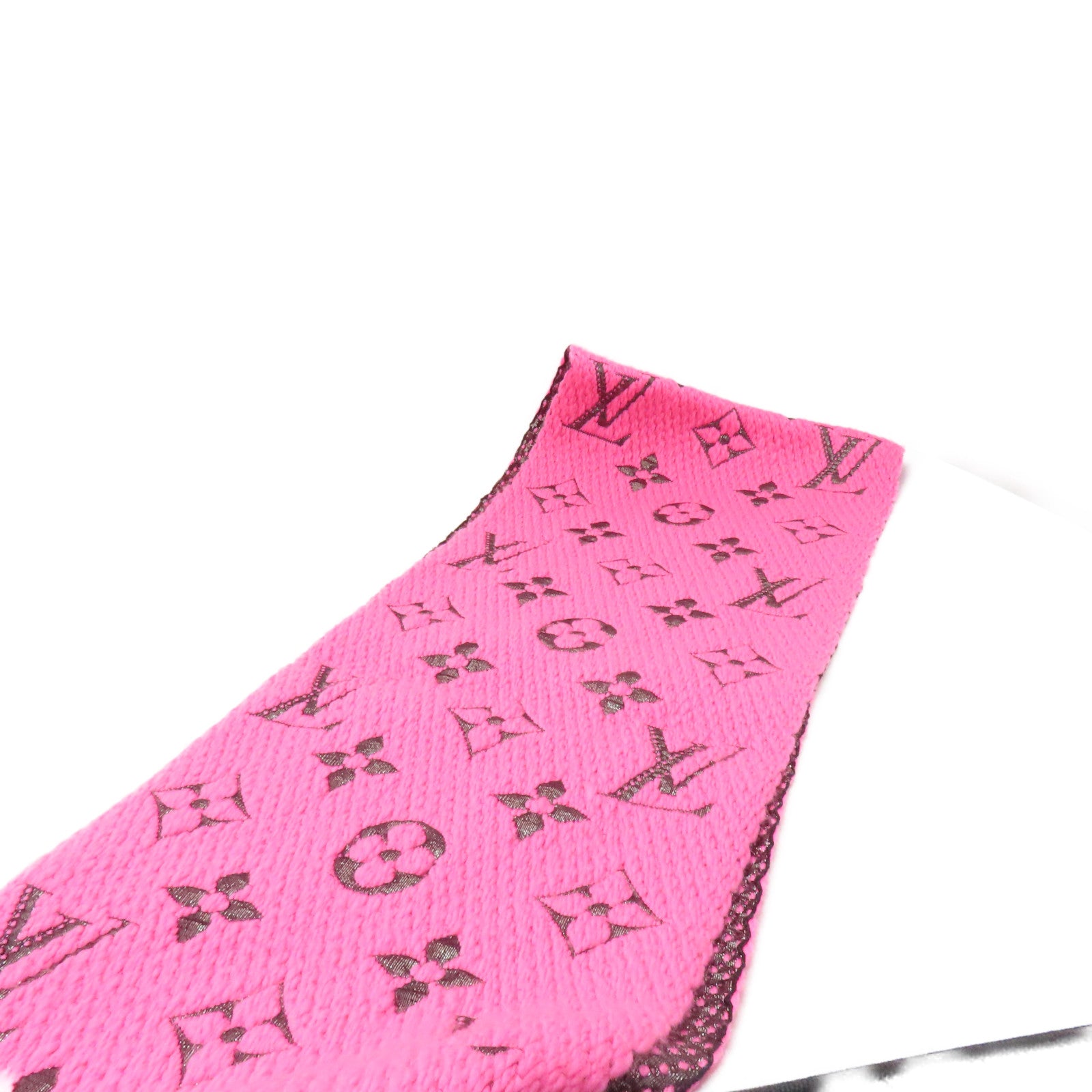 LOUIS VUITTON 羊毛/絲質Scarf絲巾粉紅色/黒色