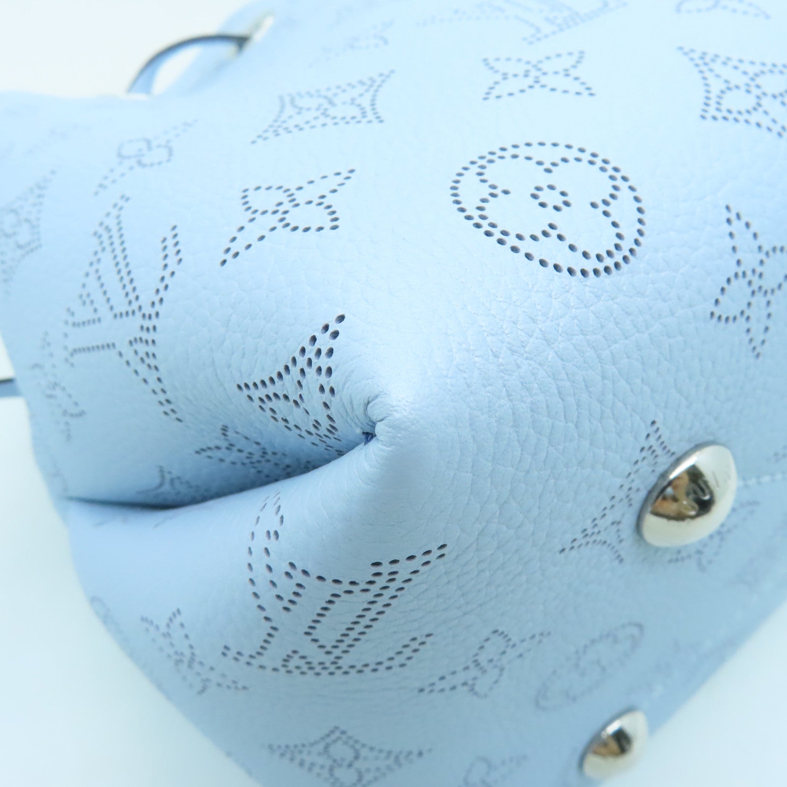 LOUIS VUITTON Mahina Bella Silver Buckle Shoulder Bag Powder Blue