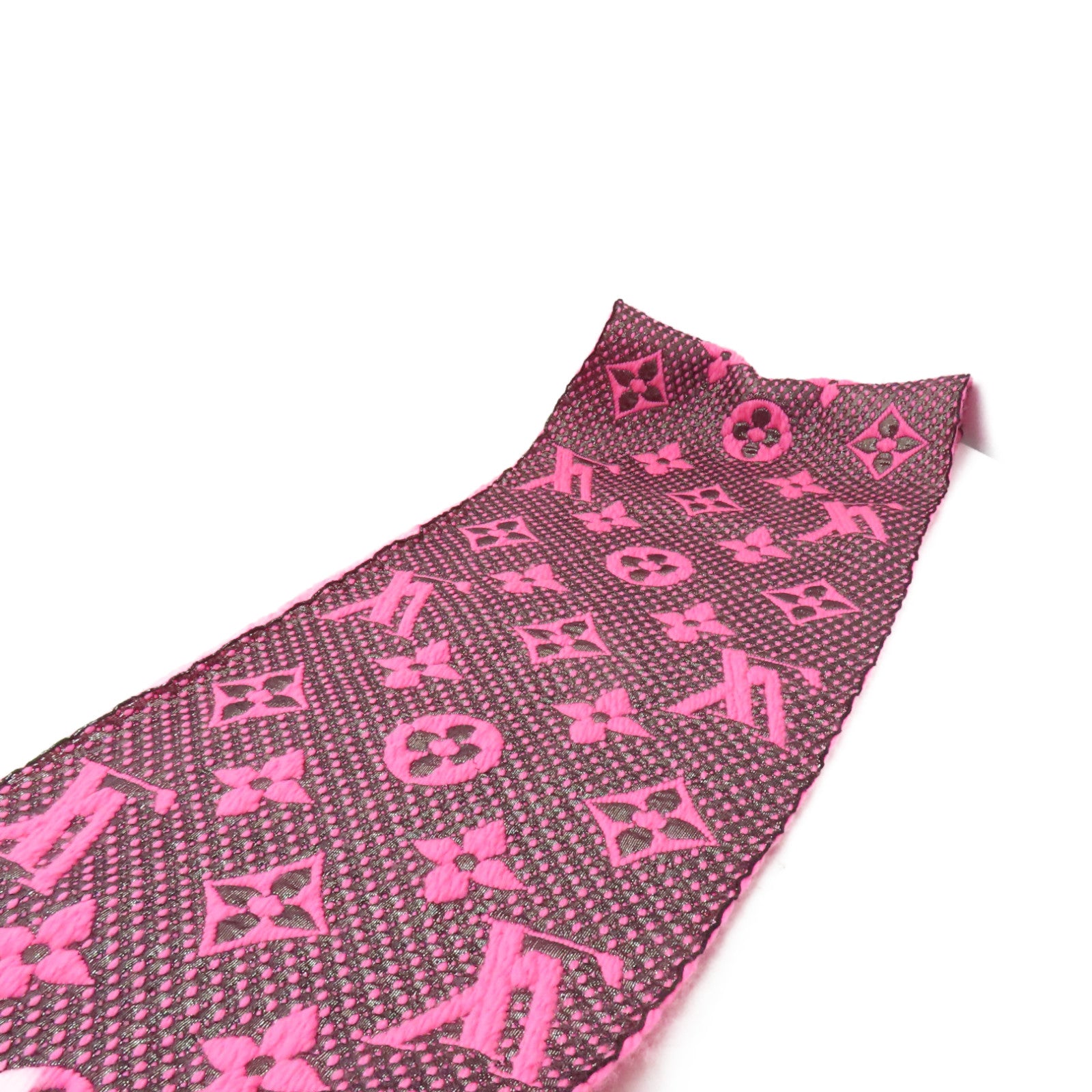 LOUIS VUITTON 羊毛/絲質Scarf絲巾粉紅色/黒色