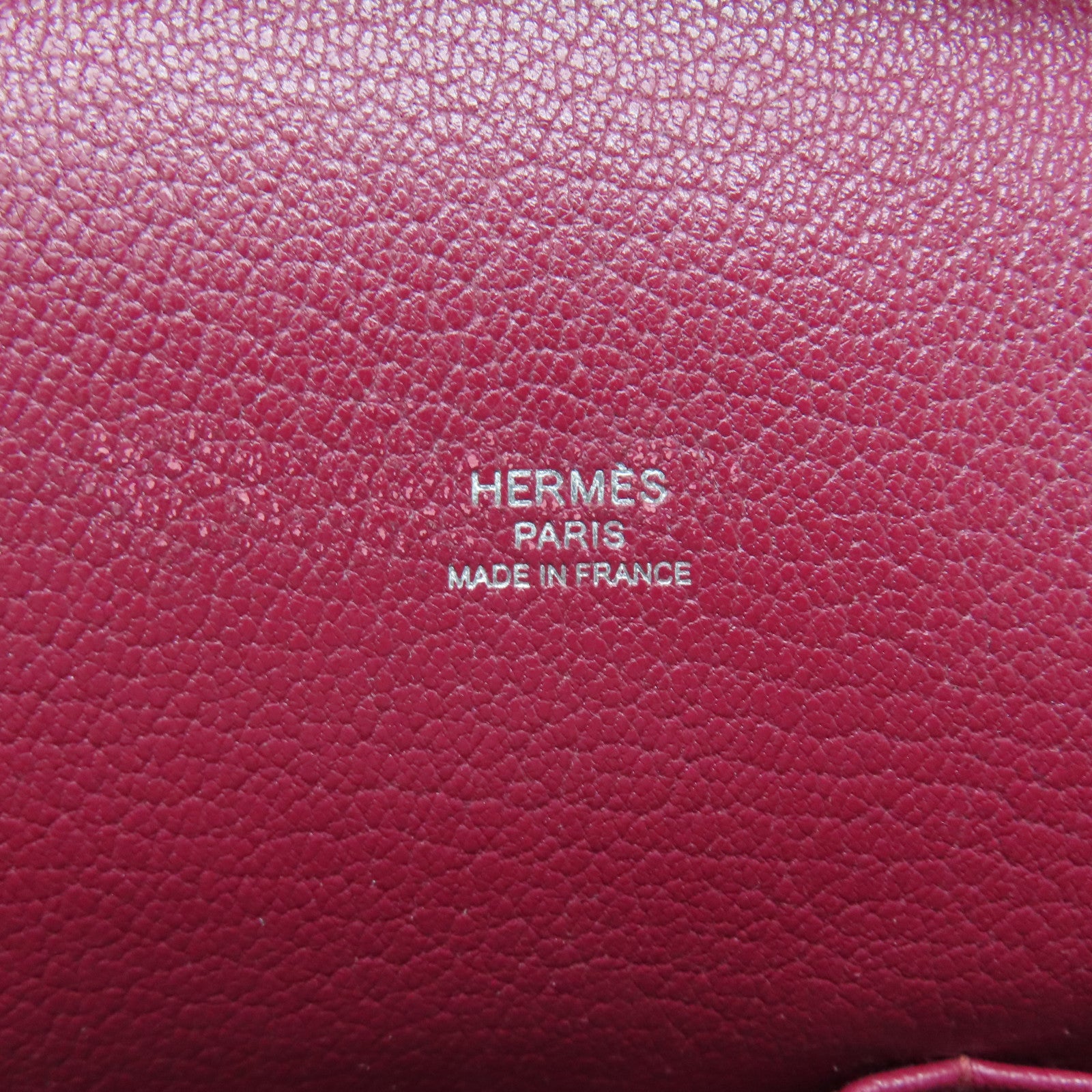 HERMES Clemence皮革Jypsiere 28銀扣肩背袋Ruby酒紅色