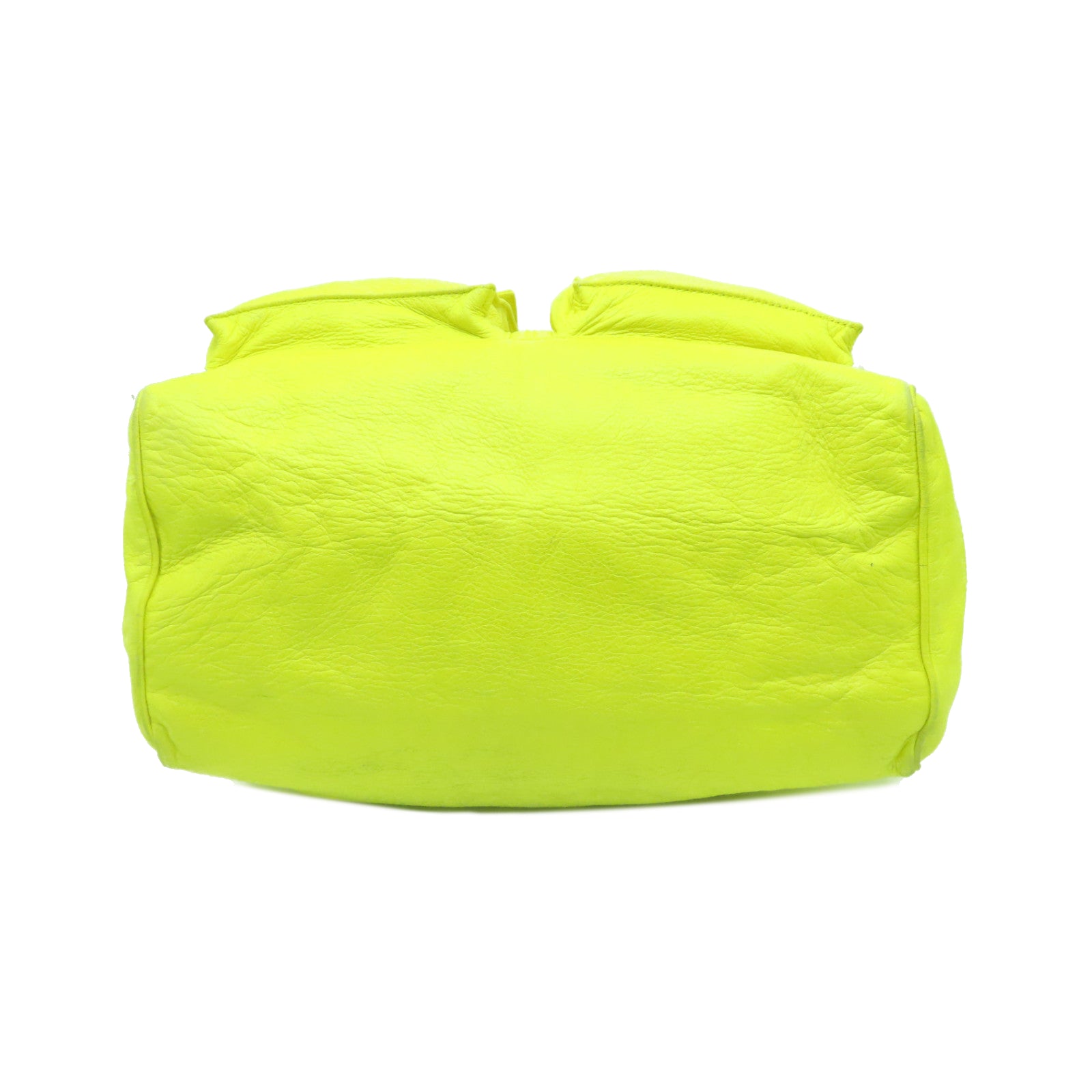 BALENCIAGA cowhide leather Shoulder Bag silver buckle shoulder bag yellow