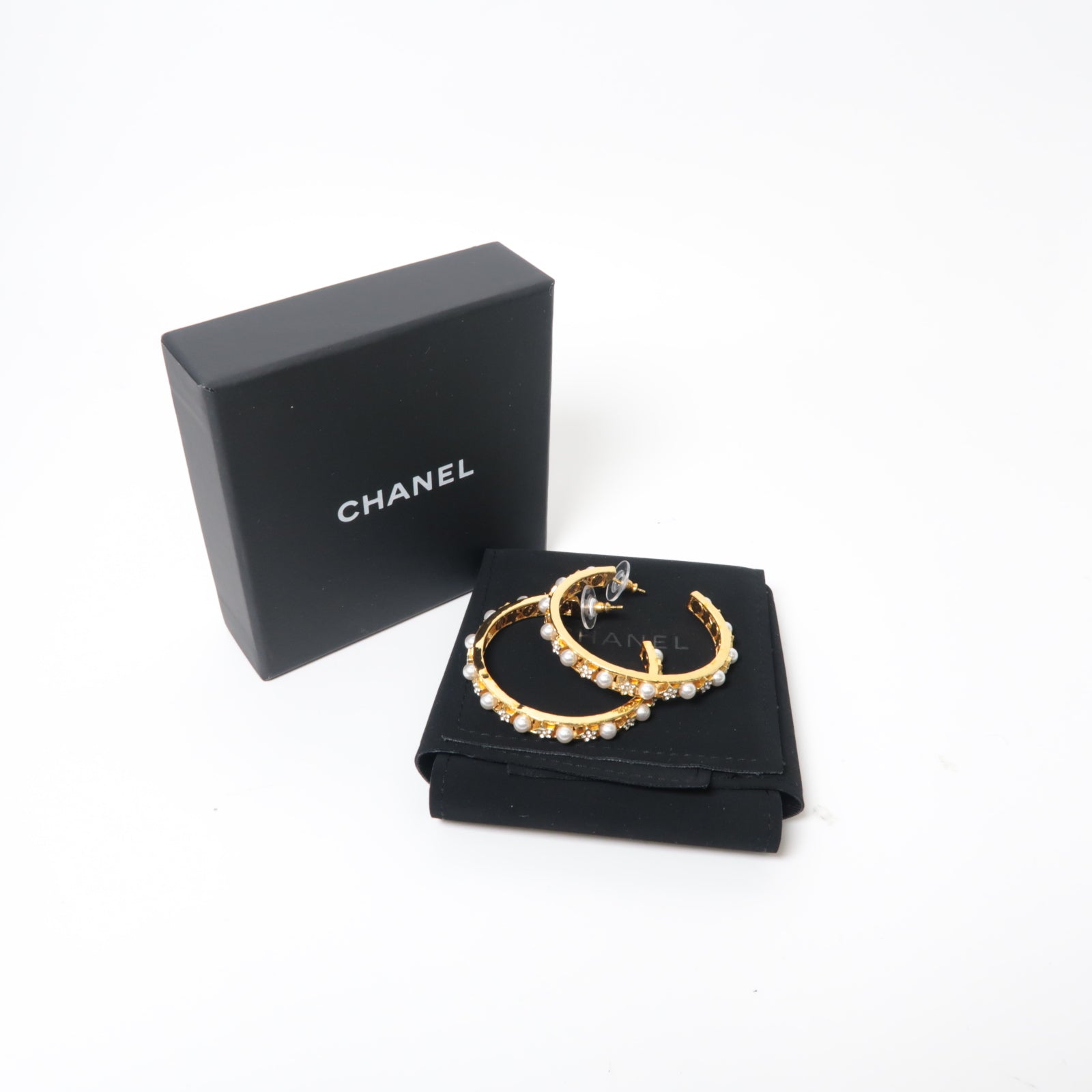 CHANEL PVC/金屬Earrings耳環白色/金色