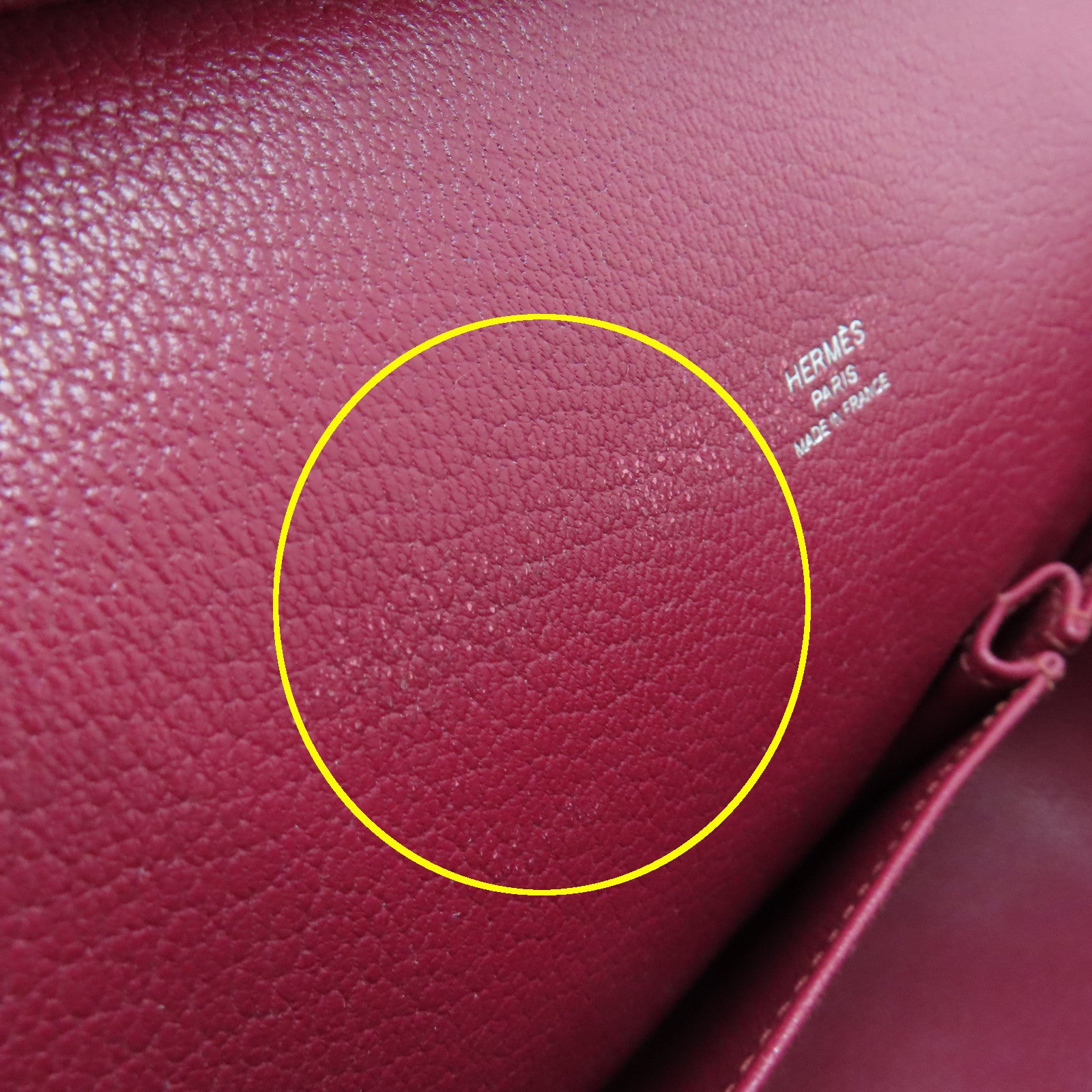 HERMES Clemence皮革Jypsiere 28銀扣肩背袋Ruby酒紅色