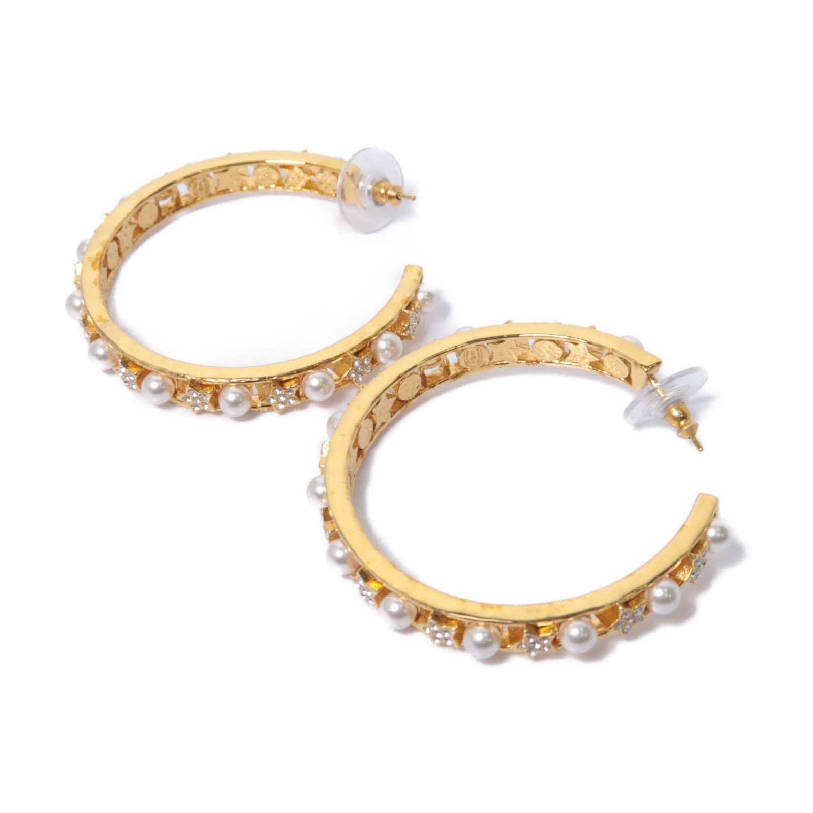 CHANEL PVC/金屬Earrings耳環白色/金色