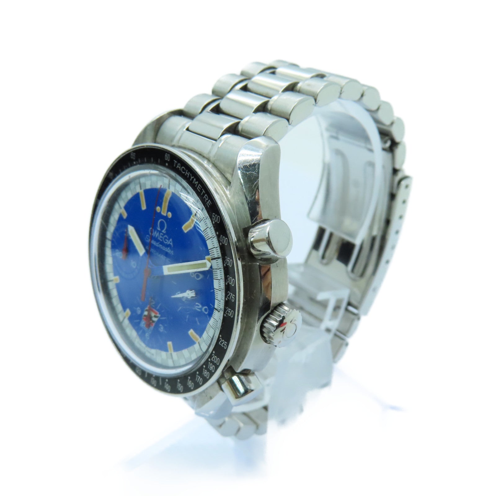 OMEGA Speedmaster Stainless Steel Watch Automatic Movement Blue
