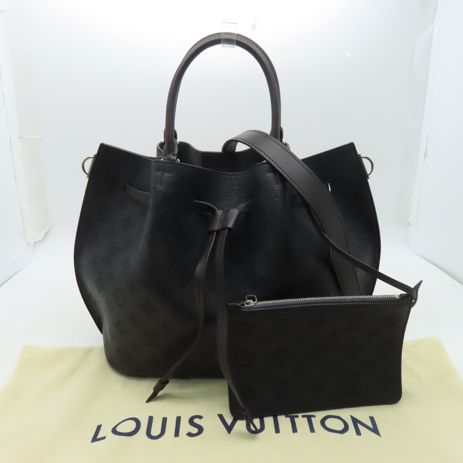 LOUIS VUITTON Mahina Girolata銀扣手挽肩背兩用袋黑色
