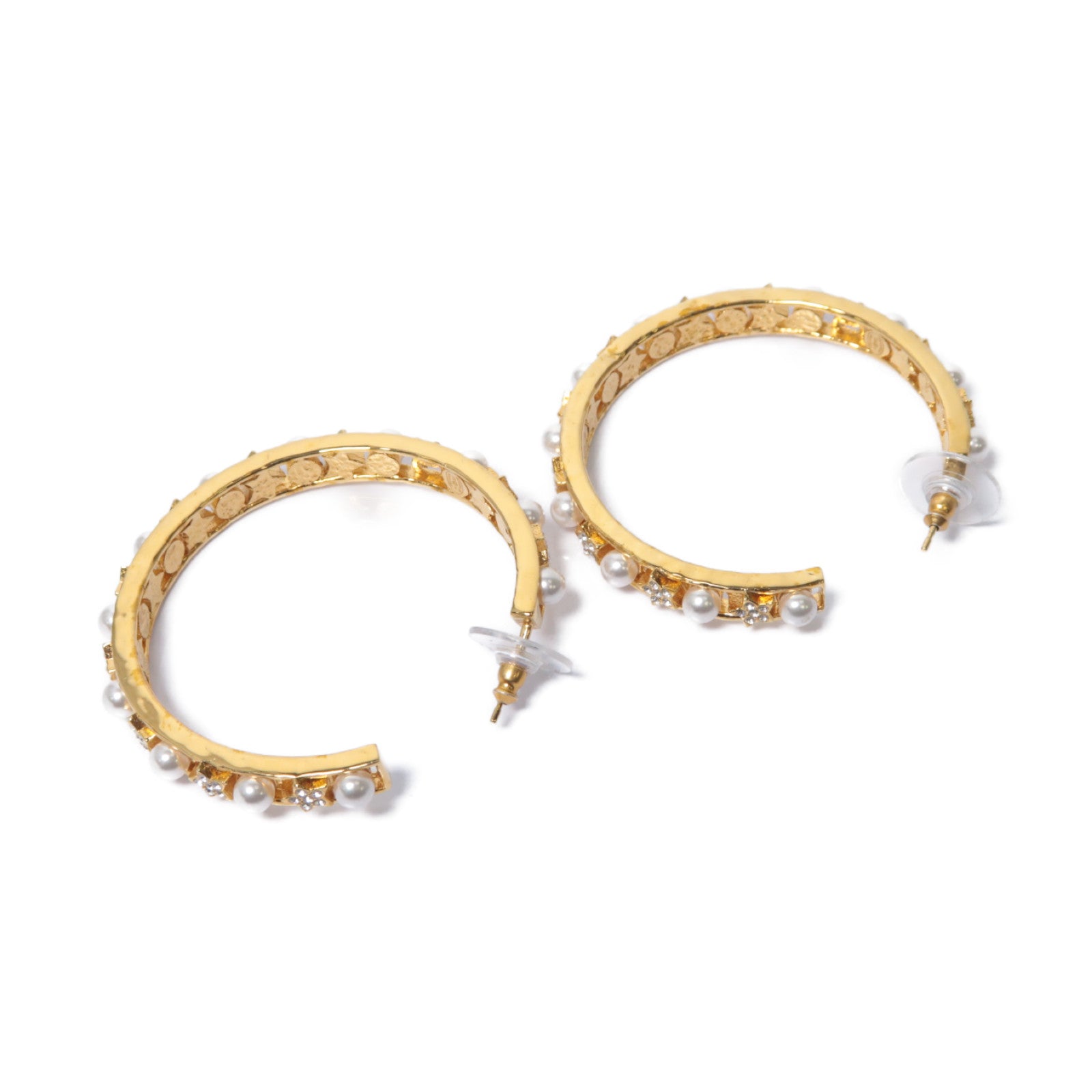 CHANEL PVC/金屬Earrings耳環白色/金色