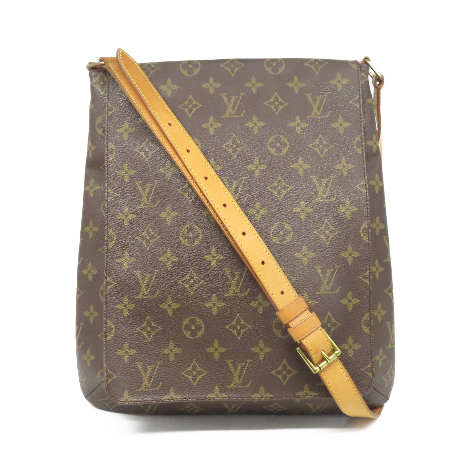 LOUIS VUITTON 【激減優惠】Monogram Musette金扣肩背袋棕色