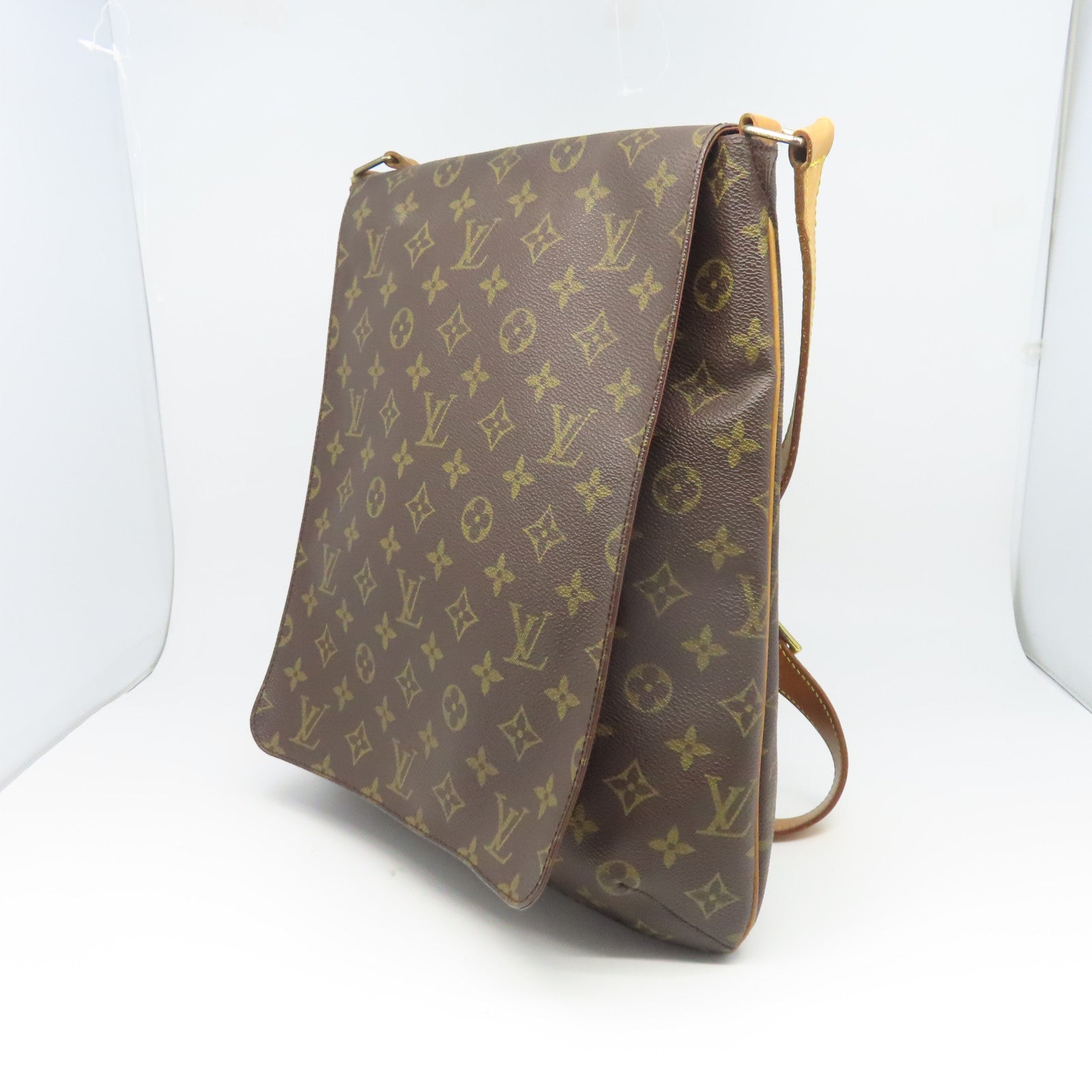 LOUIS VUITTON 【激減優惠】Monogram Musette金扣肩背袋棕色