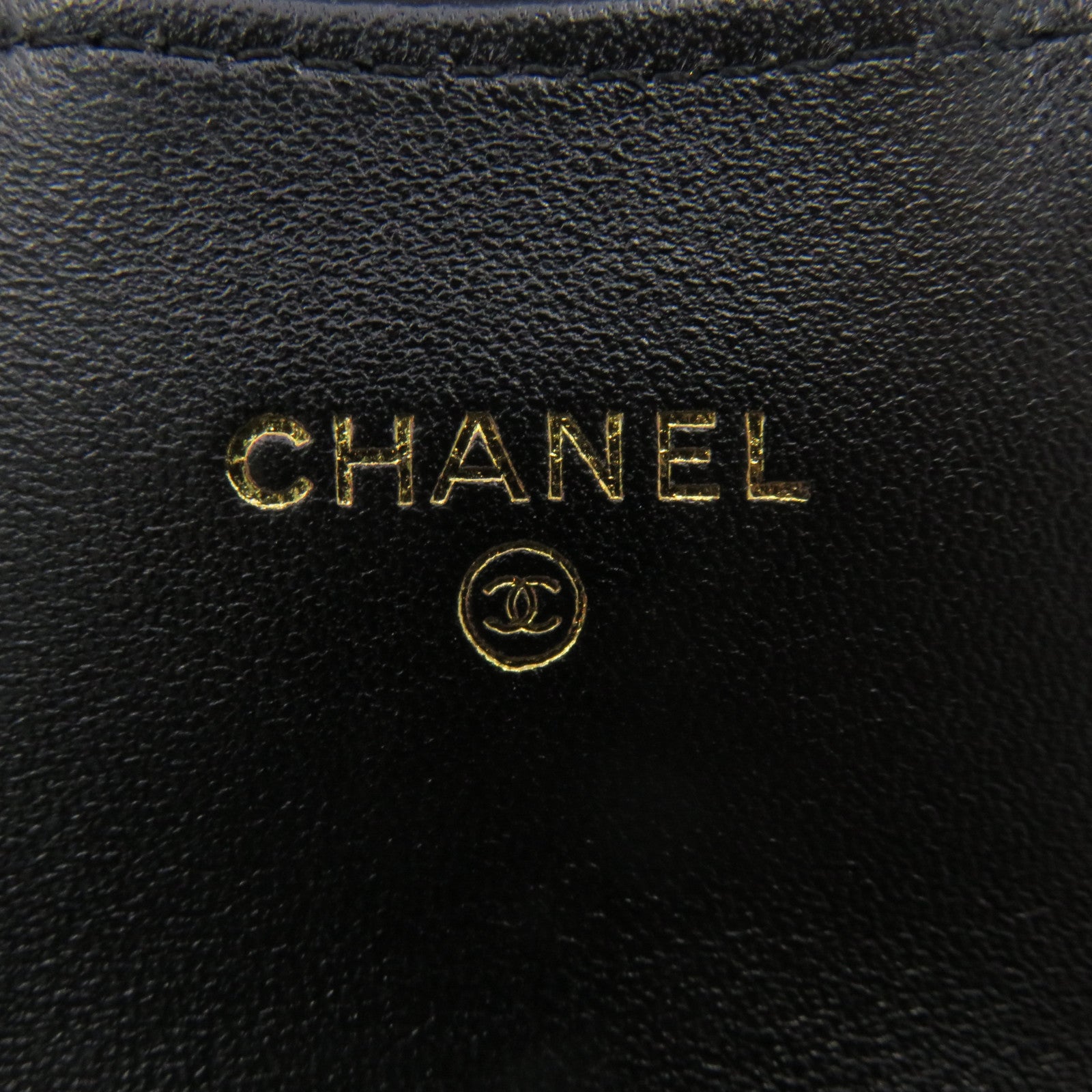 CHANEL 菱格羊皮皮革Chain Shoulder金扣链带肩背袋黑色