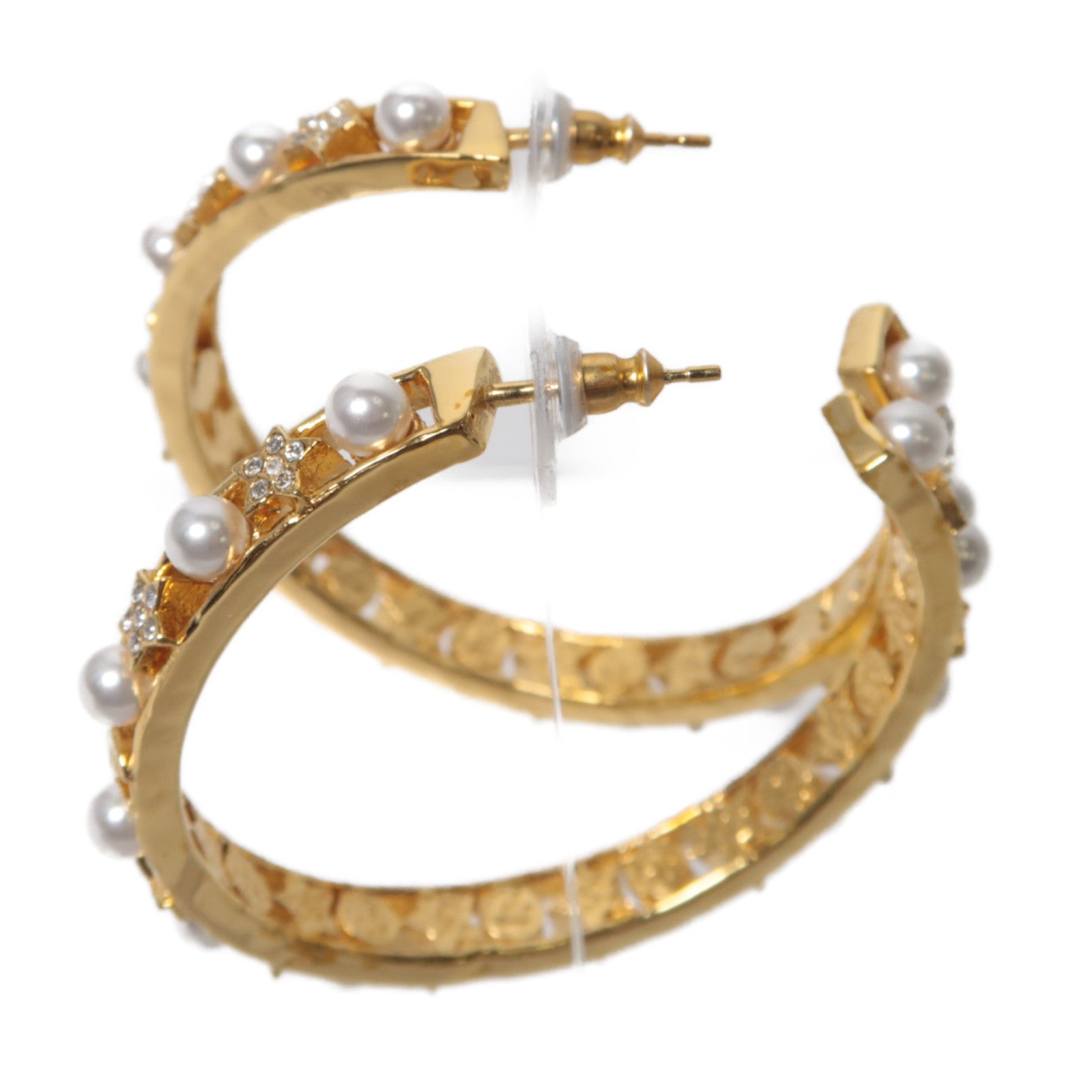 CHANEL PVC/金屬Earrings耳環白色/金色