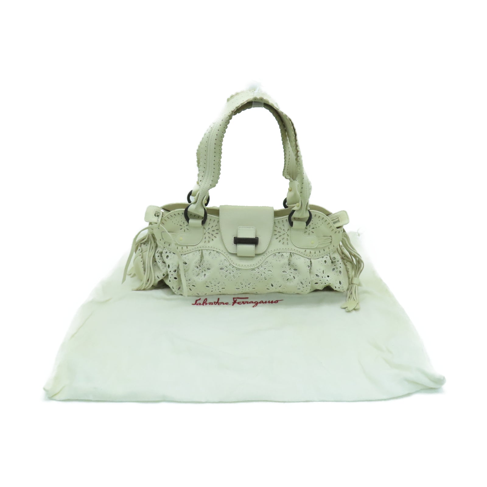 Salvatore Ferragamo 牛皮皮革Hand Bag手挽袋白色
