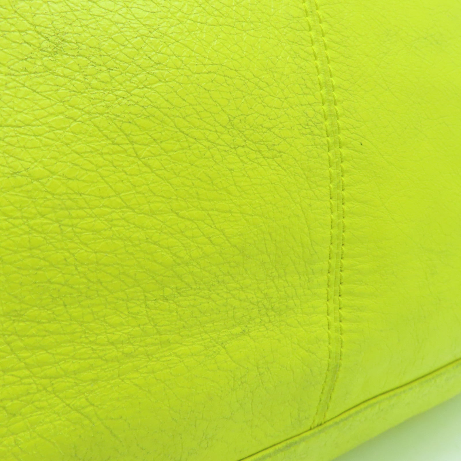 BALENCIAGA cowhide leather Shoulder Bag silver buckle shoulder bag yellow