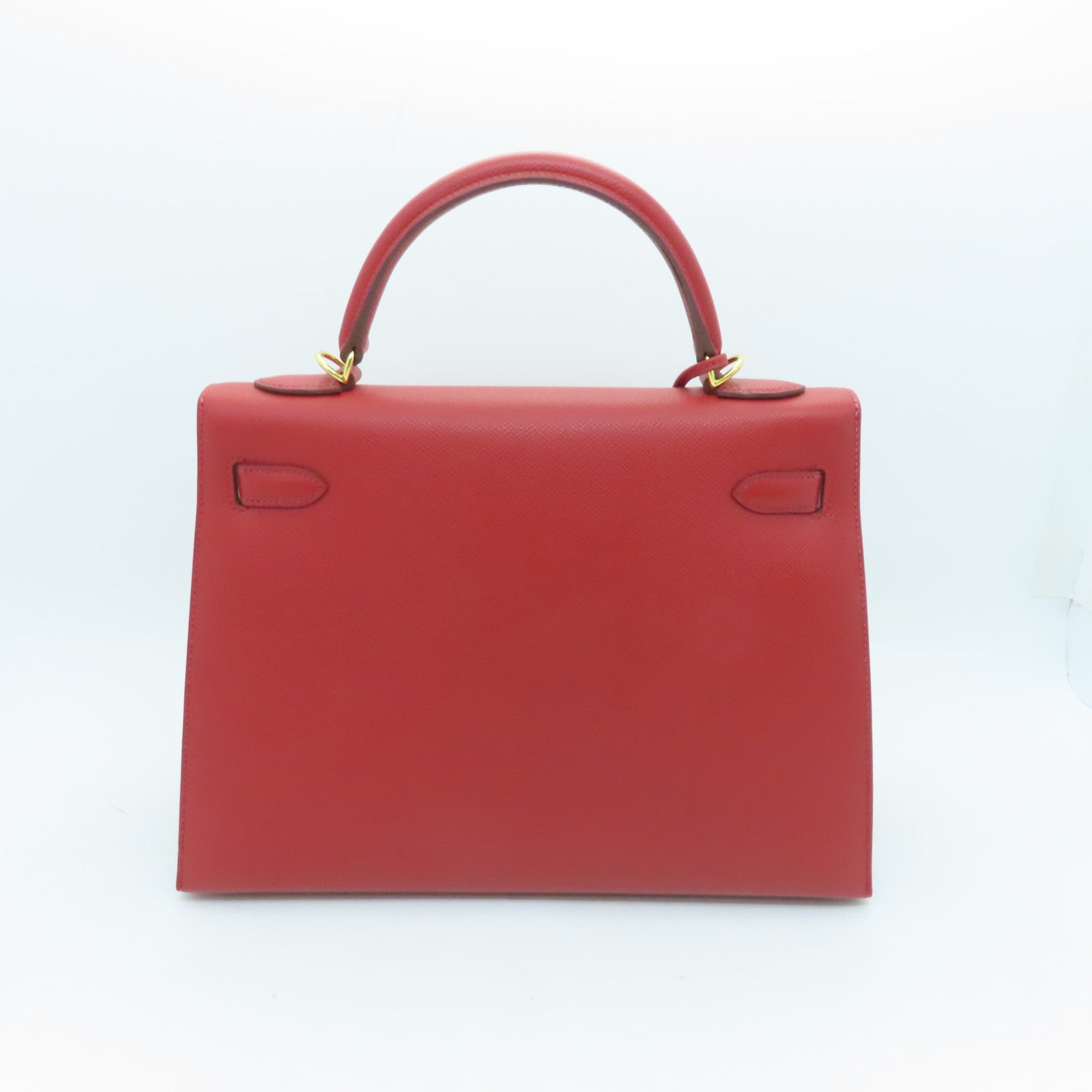 HERMES Veau Epsom皮革Kelly 32金扣手挽肩背两用袋红色