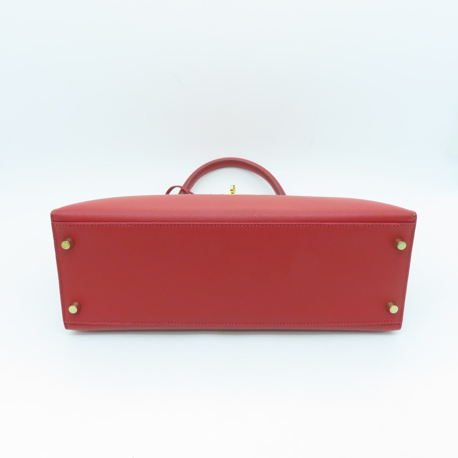 HERMES Veau Epsom皮革Kelly 32金扣手挽肩背两用袋红色