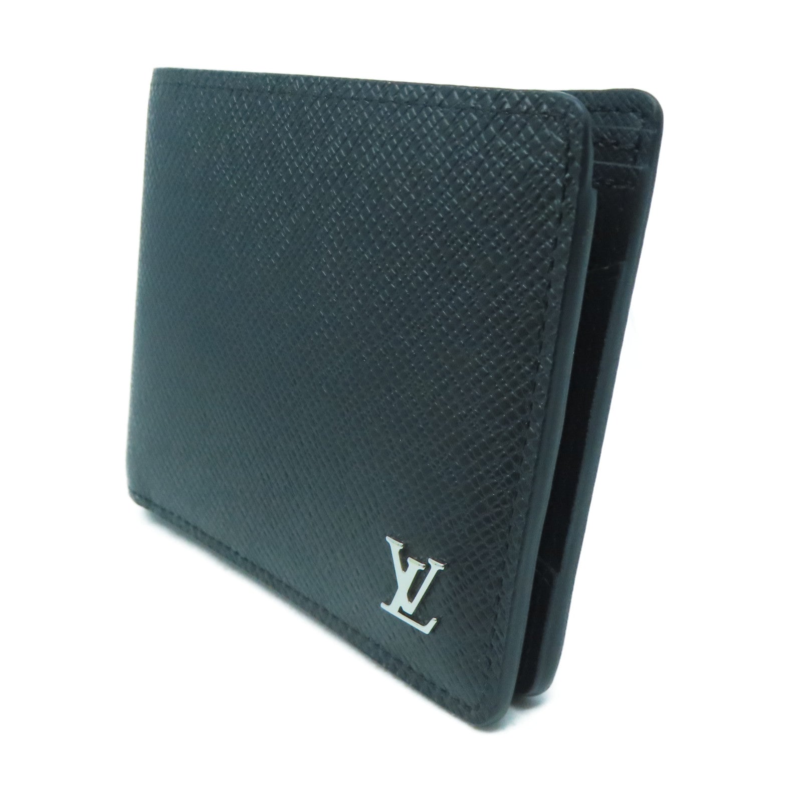 LOUIS VUITTON Taiga Multiple Wallet銀扣錢包黑色