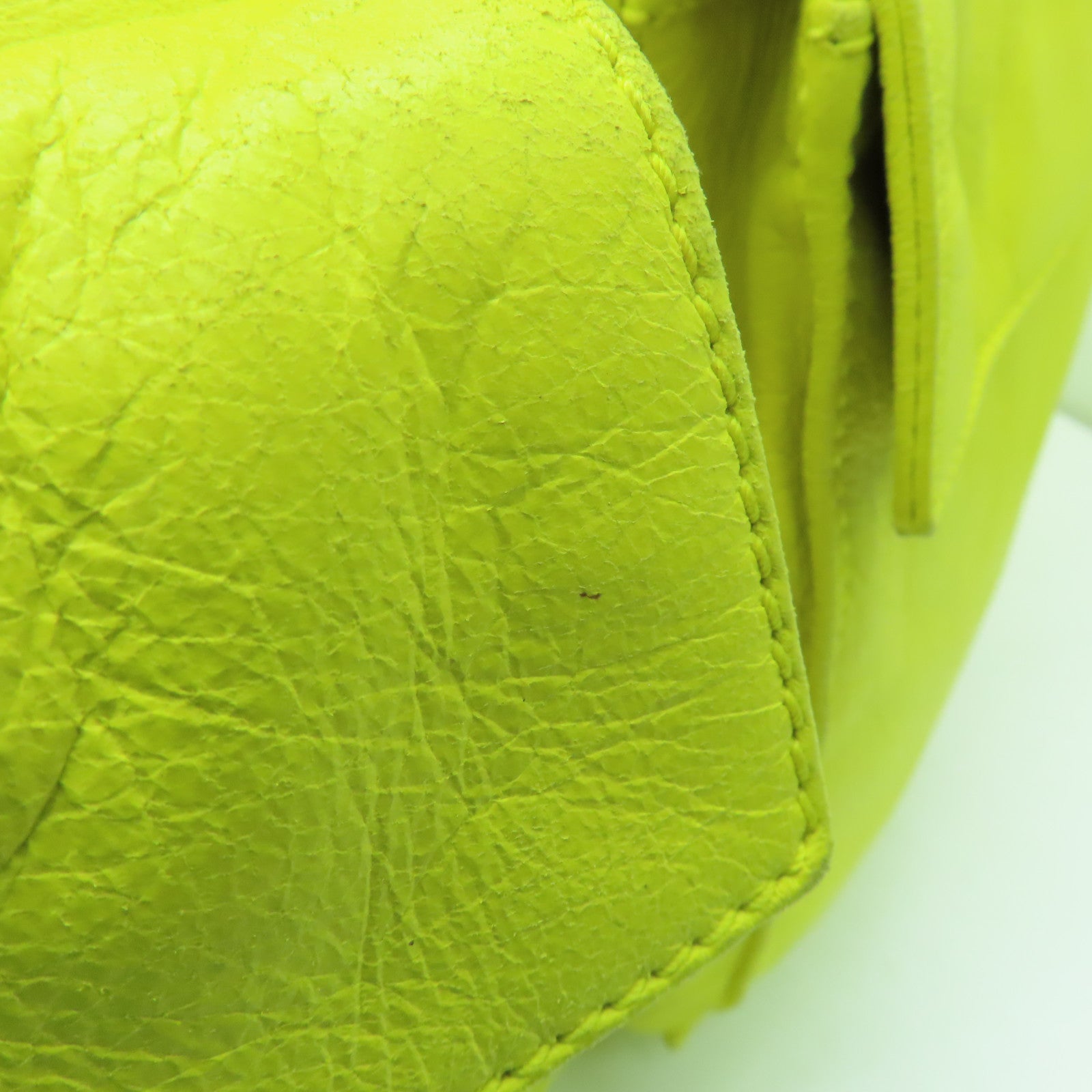 BALENCIAGA cowhide leather Shoulder Bag silver buckle shoulder bag yellow