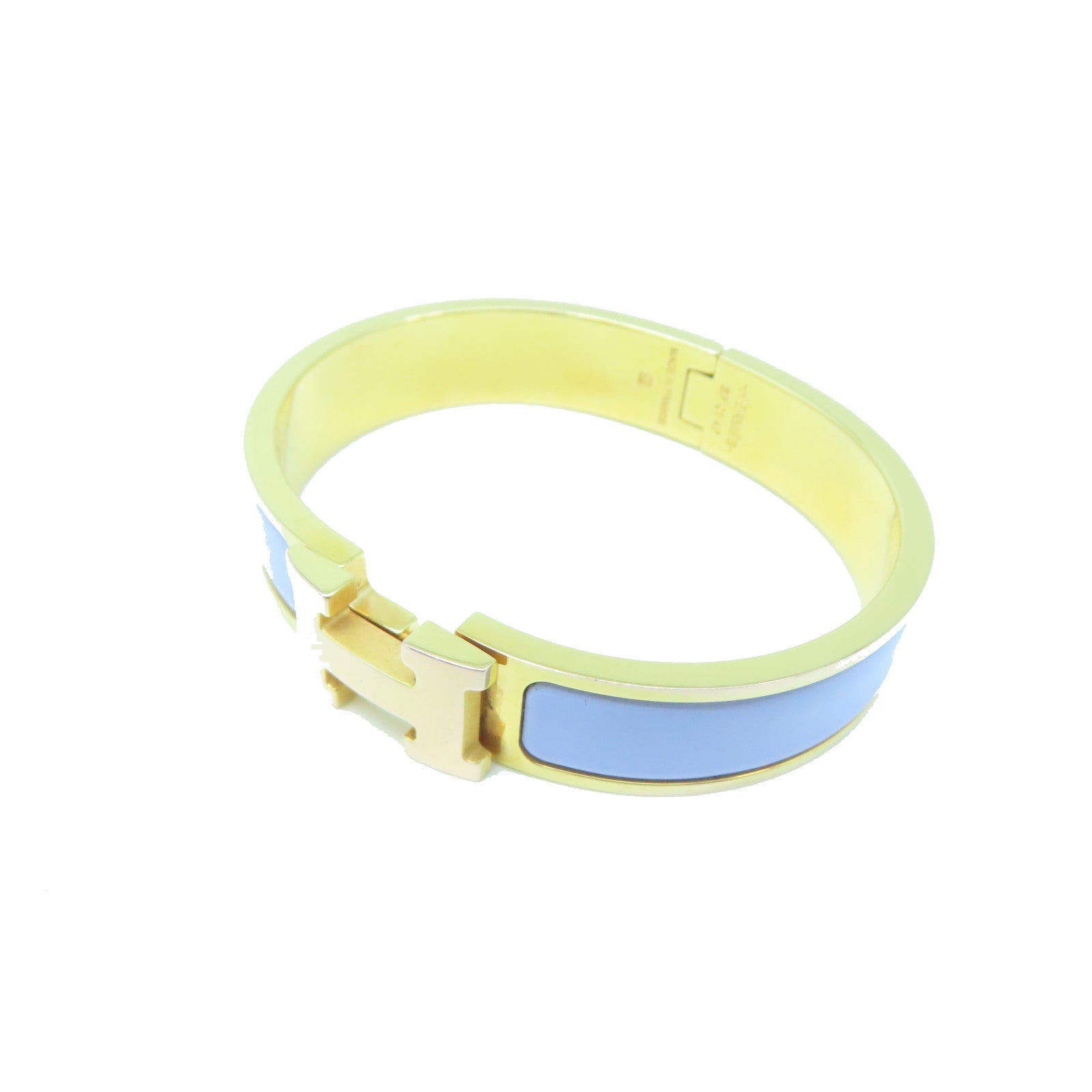 HERMES metal H Bangle gold buckle bracelet pink purple