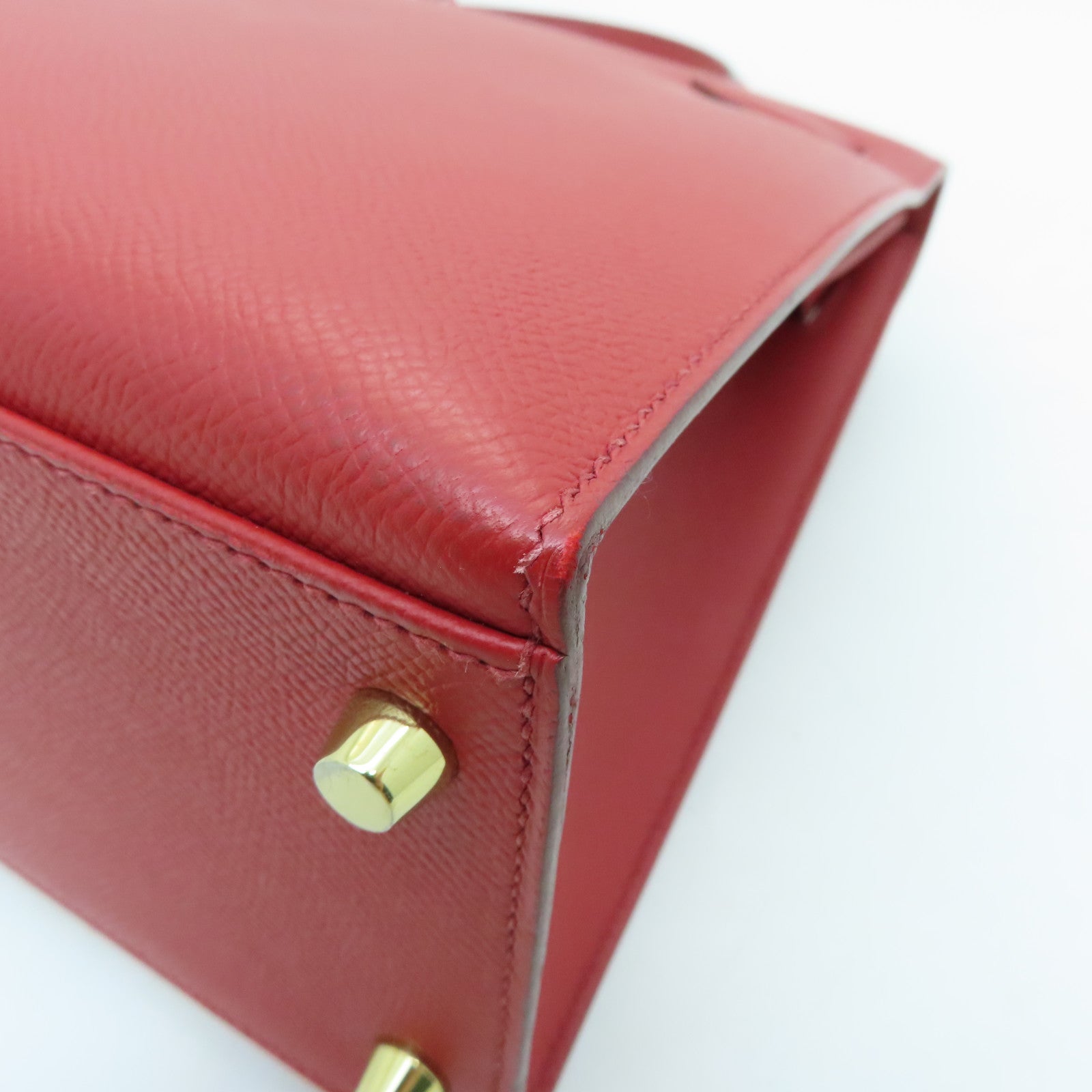 HERMES Veau Epsom皮革Kelly 32金扣手挽肩背两用袋红色