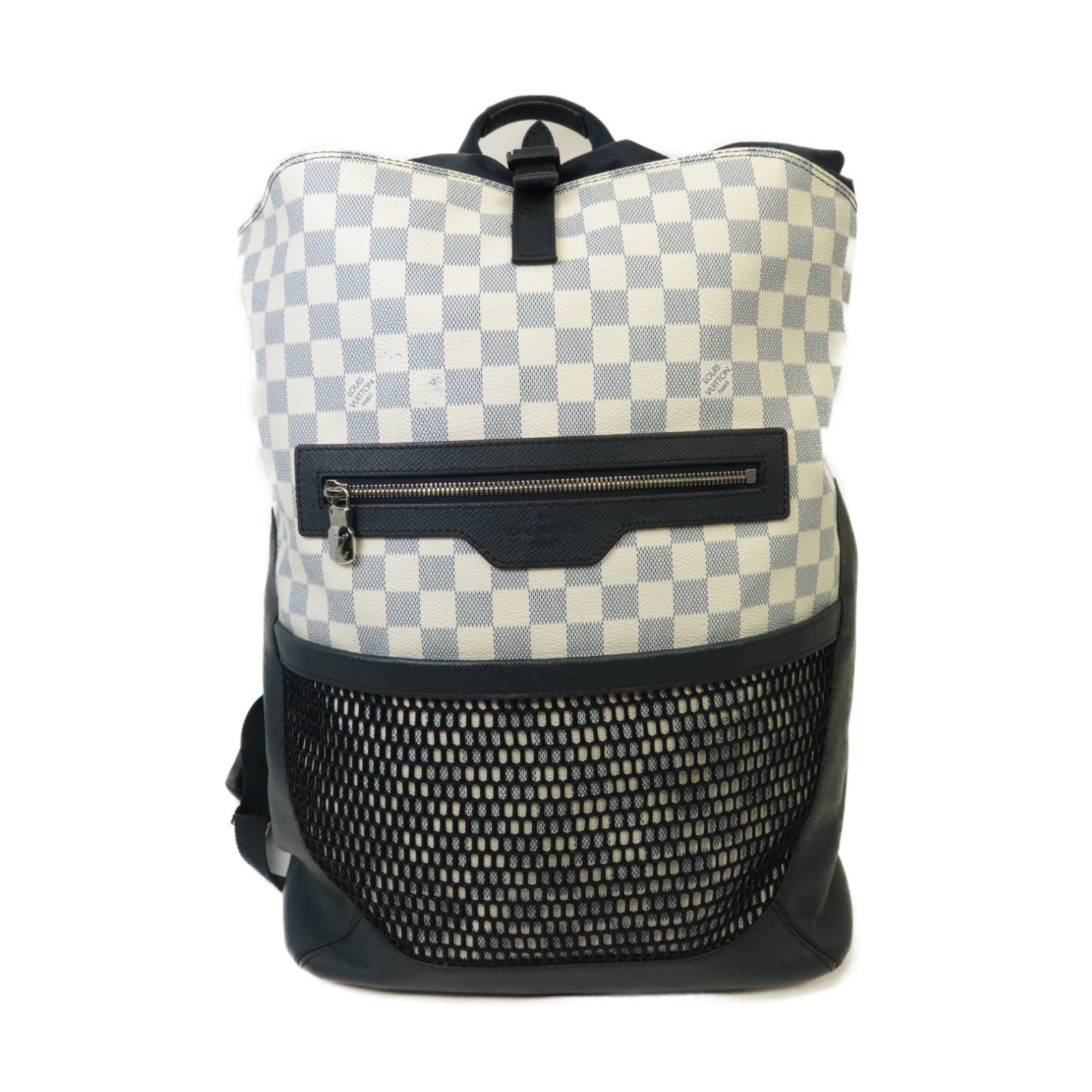 LOUIS VUITTON Damier Coast Matchpoint Backpack銀扣背包白色/深藍色