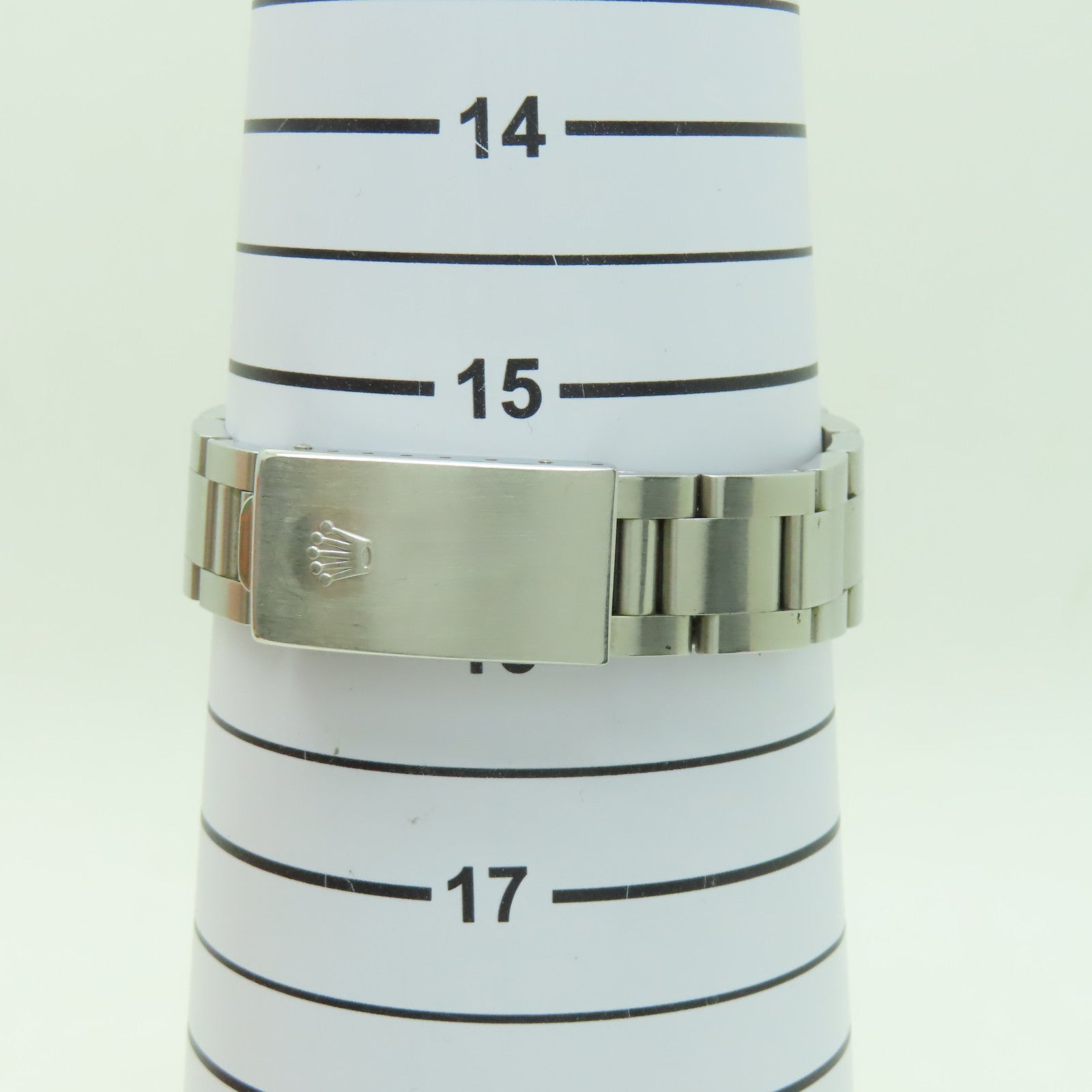 ROLEX 不鏽鋼Oyster Perpetual手錶銀色/藍色#15.75cm