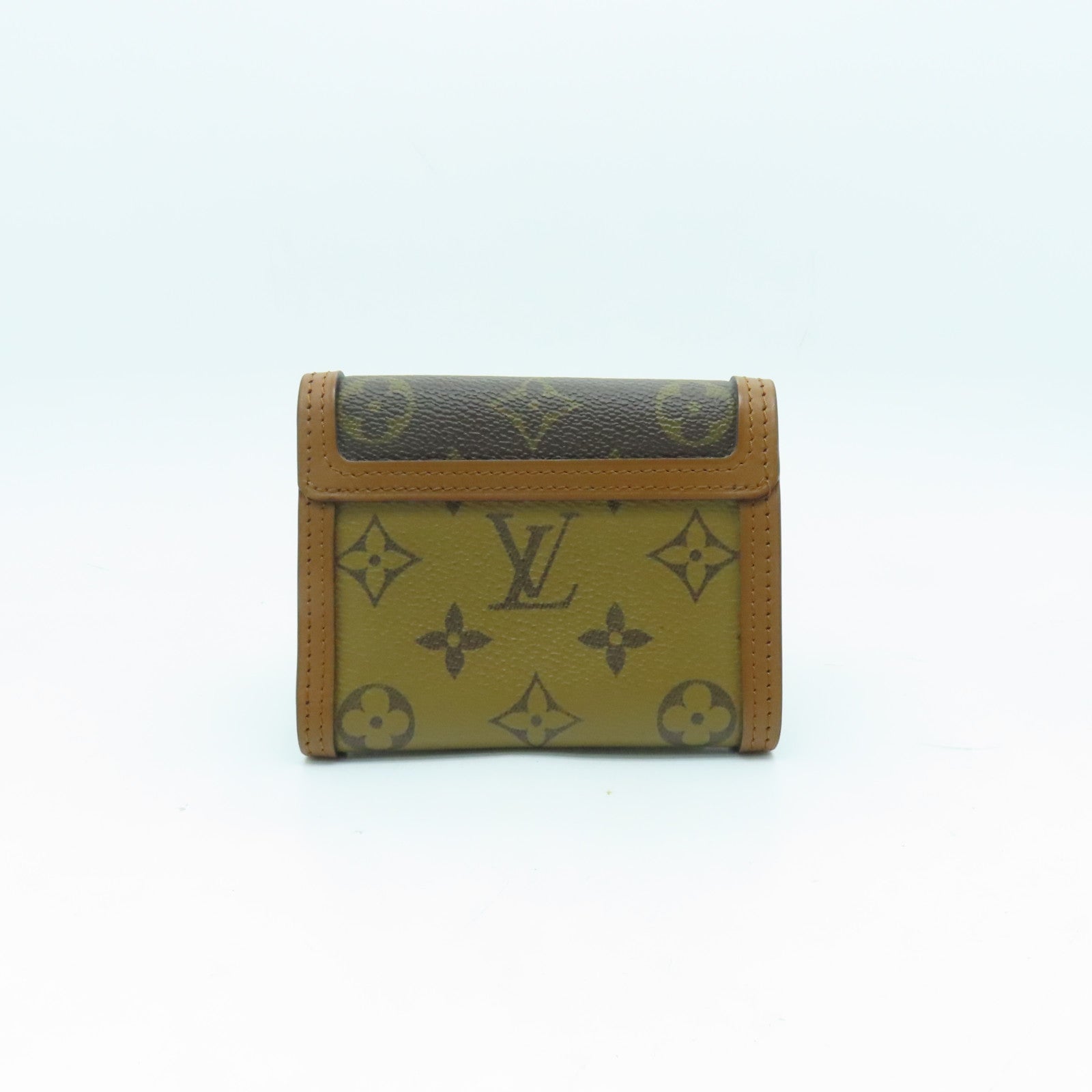 LOUIS VUITTON Monogram Dauphine Compact Wallet金扣錢包棕色