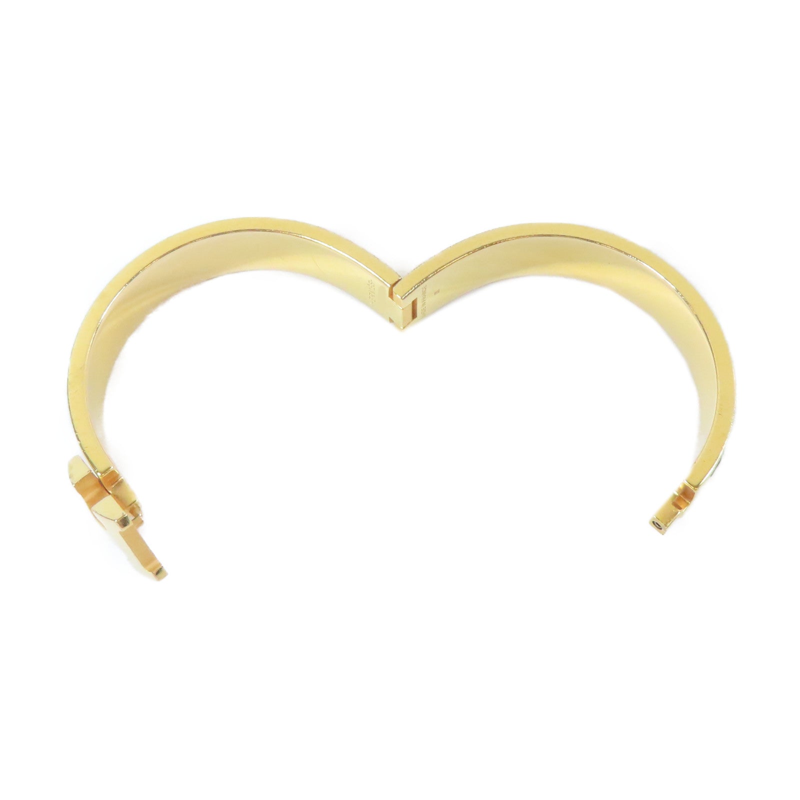 HERMES 金屬Clic H Bracelet手鐲金色/黑色#16cm