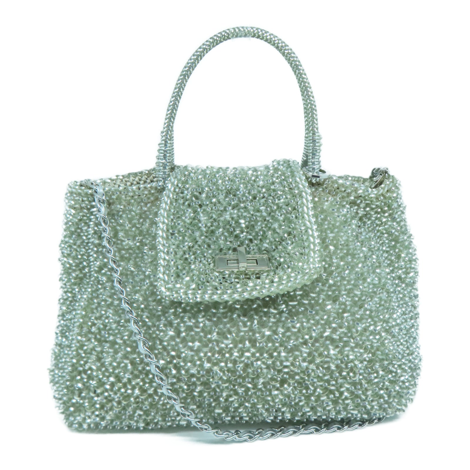 ANTEPRIMA PVC 2 Way Shoulder Bag銀扣手挽肩背兩用袋銀色