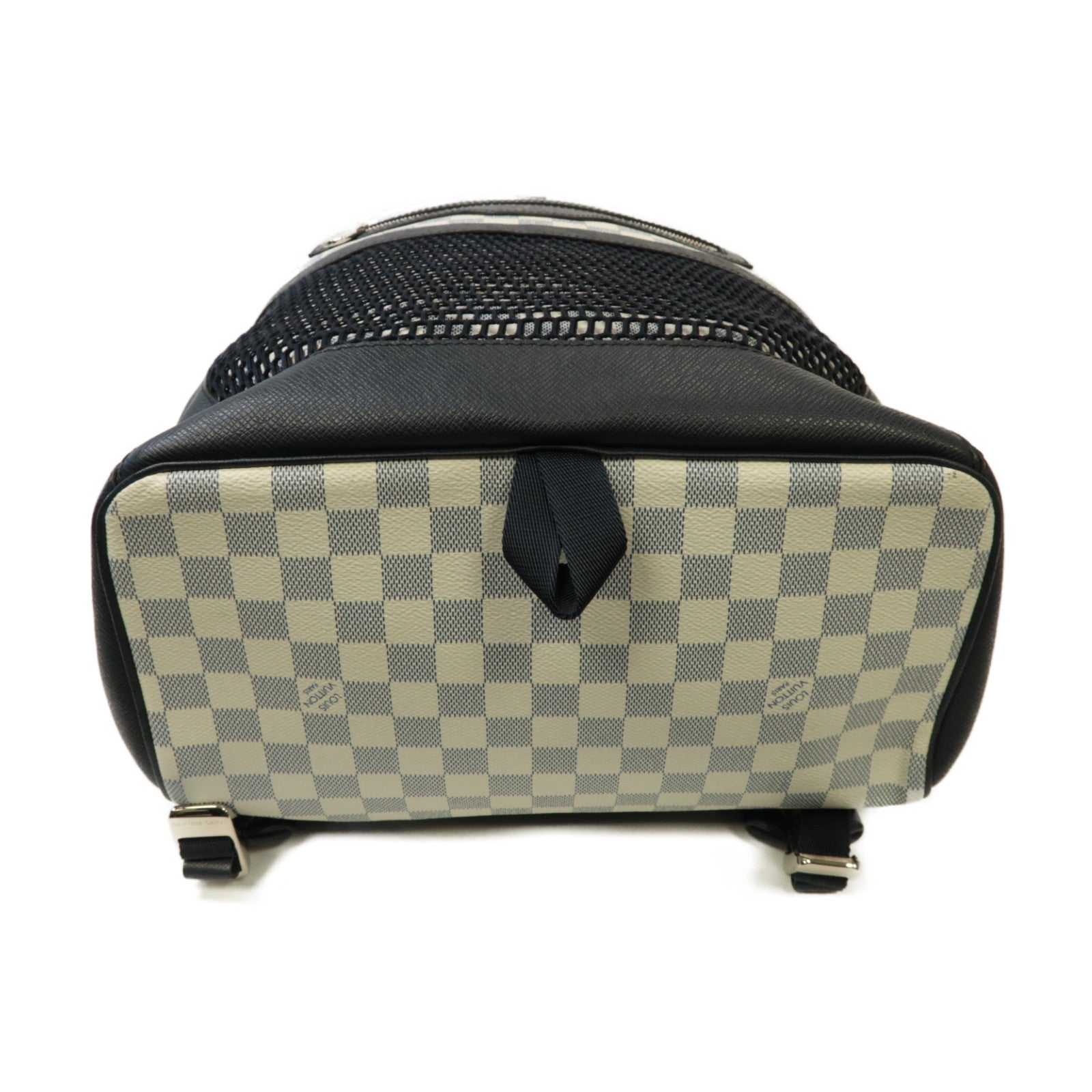 LOUIS VUITTON Damier Coast Matchpoint Backpack銀扣背包白色/深藍色