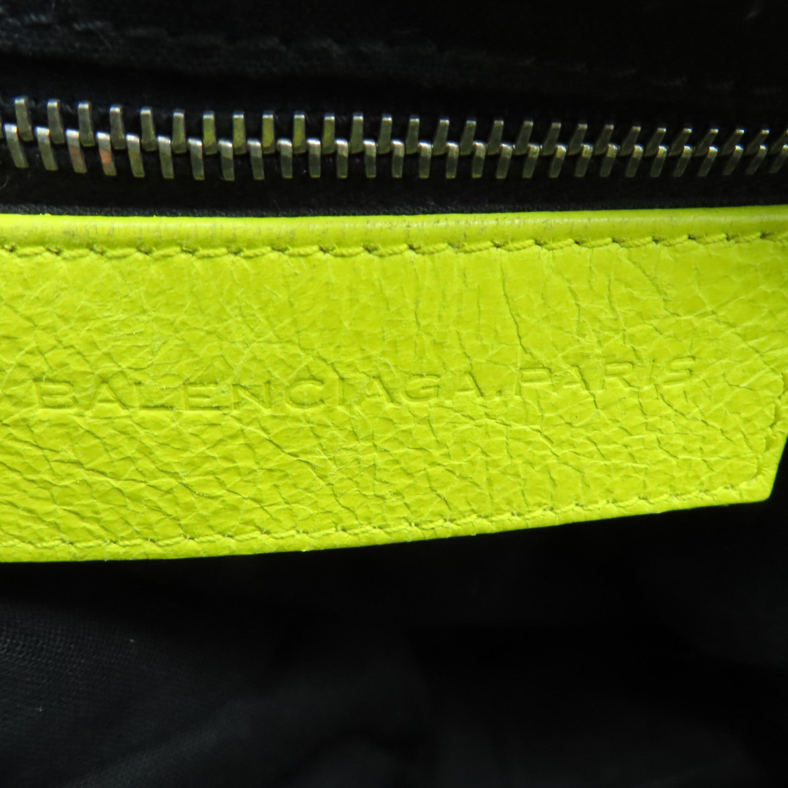 BALENCIAGA cowhide leather Shoulder Bag silver buckle shoulder bag yellow