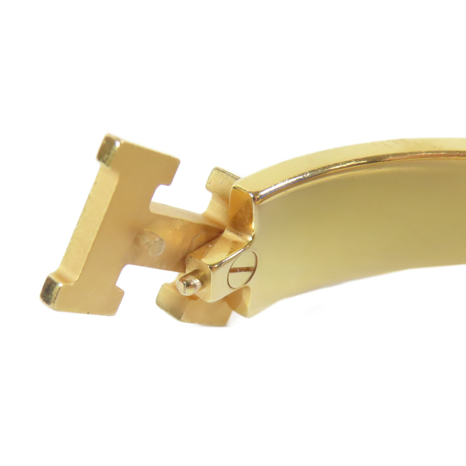 HERMES 金屬Clic H Bracelet手鐲金色/黑色#16cm