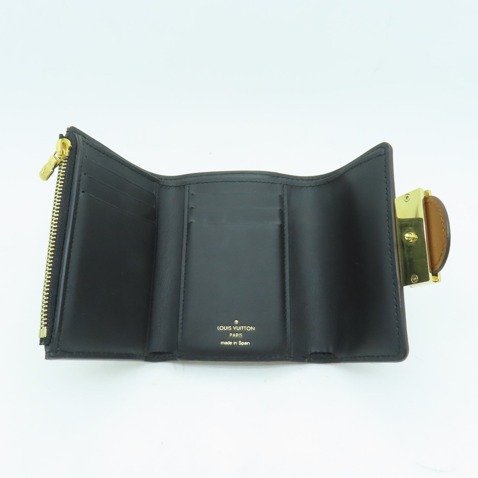 LOUIS VUITTON Monogram Dauphine Compact Wallet金扣錢包棕色