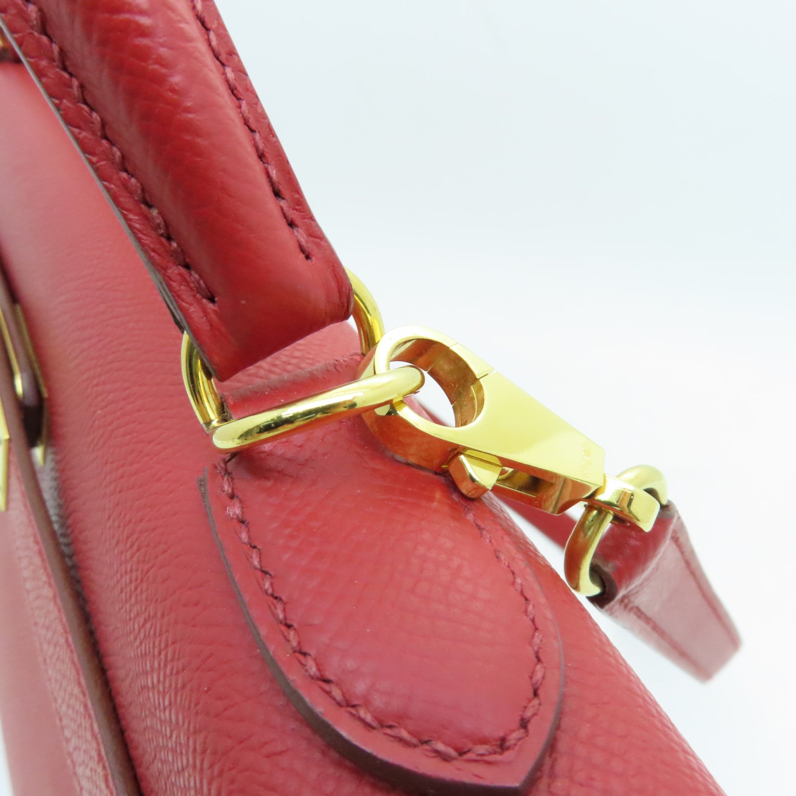 HERMES Veau Epsom皮革Kelly 32金扣手挽肩背两用袋红色