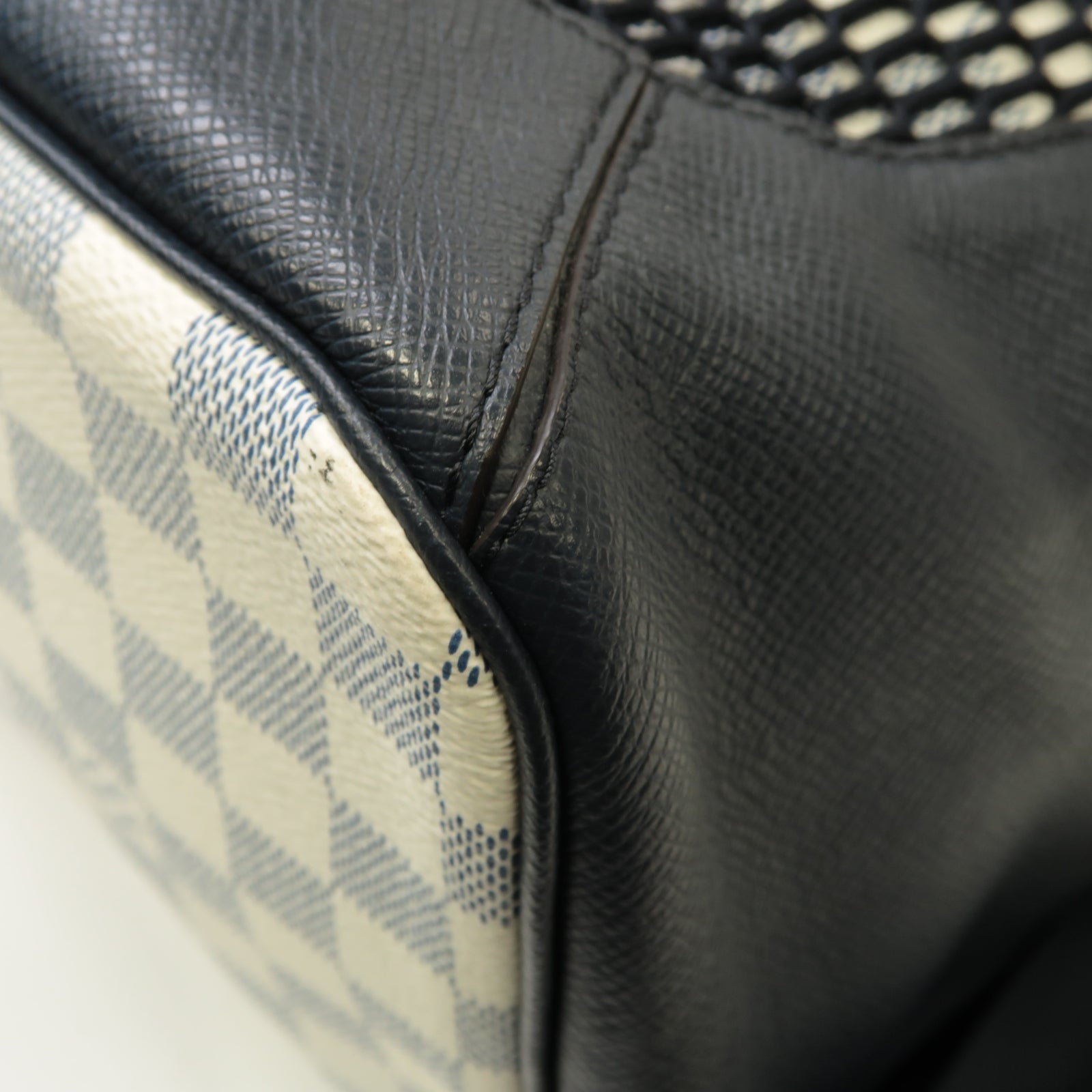 LOUIS VUITTON Damier Coast Matchpoint Backpack銀扣背包白色/深藍色