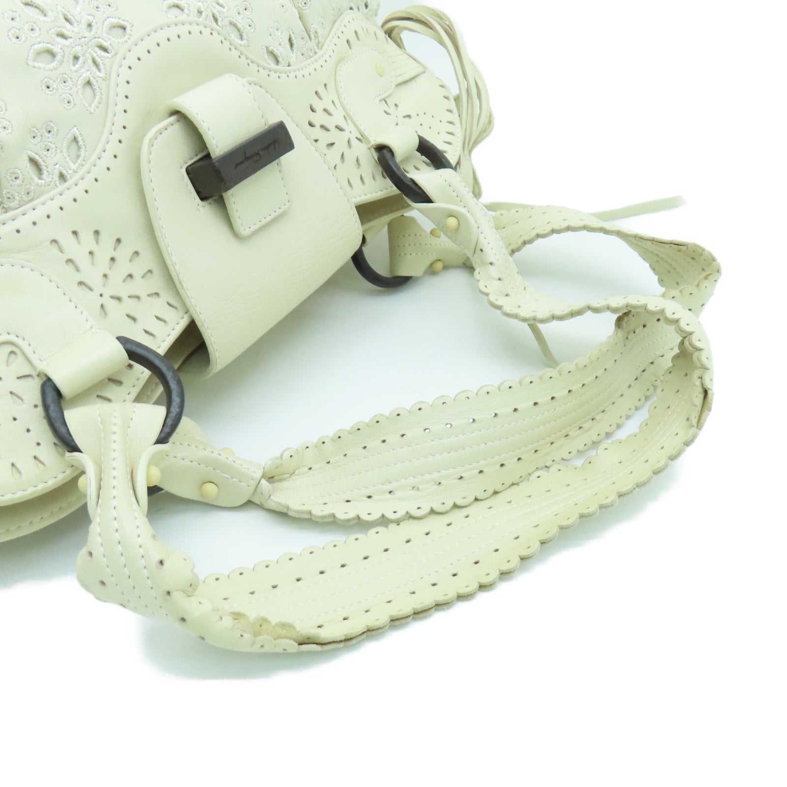 Salvatore Ferragamo 牛皮皮革Hand Bag手挽袋白色