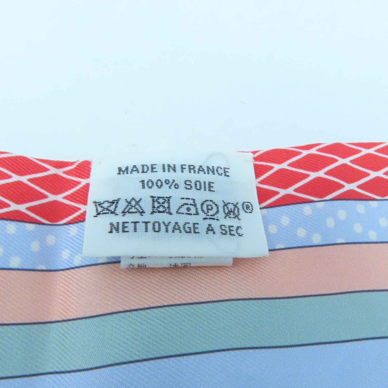 HERMES 丝质Twilly丝巾浅蓝色/红色