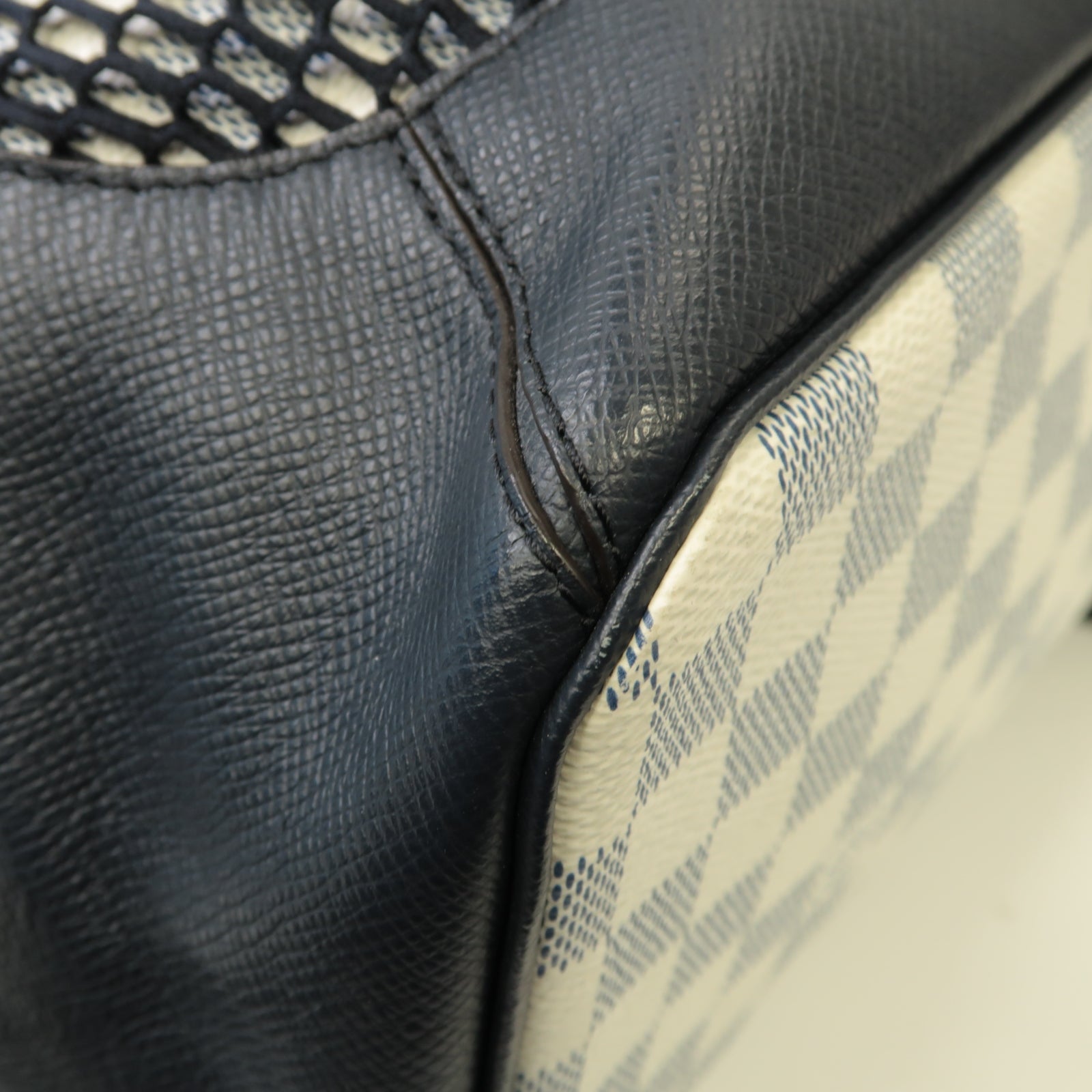 LOUIS VUITTON Damier Coast Matchpoint Backpack銀扣背包白色/深藍色