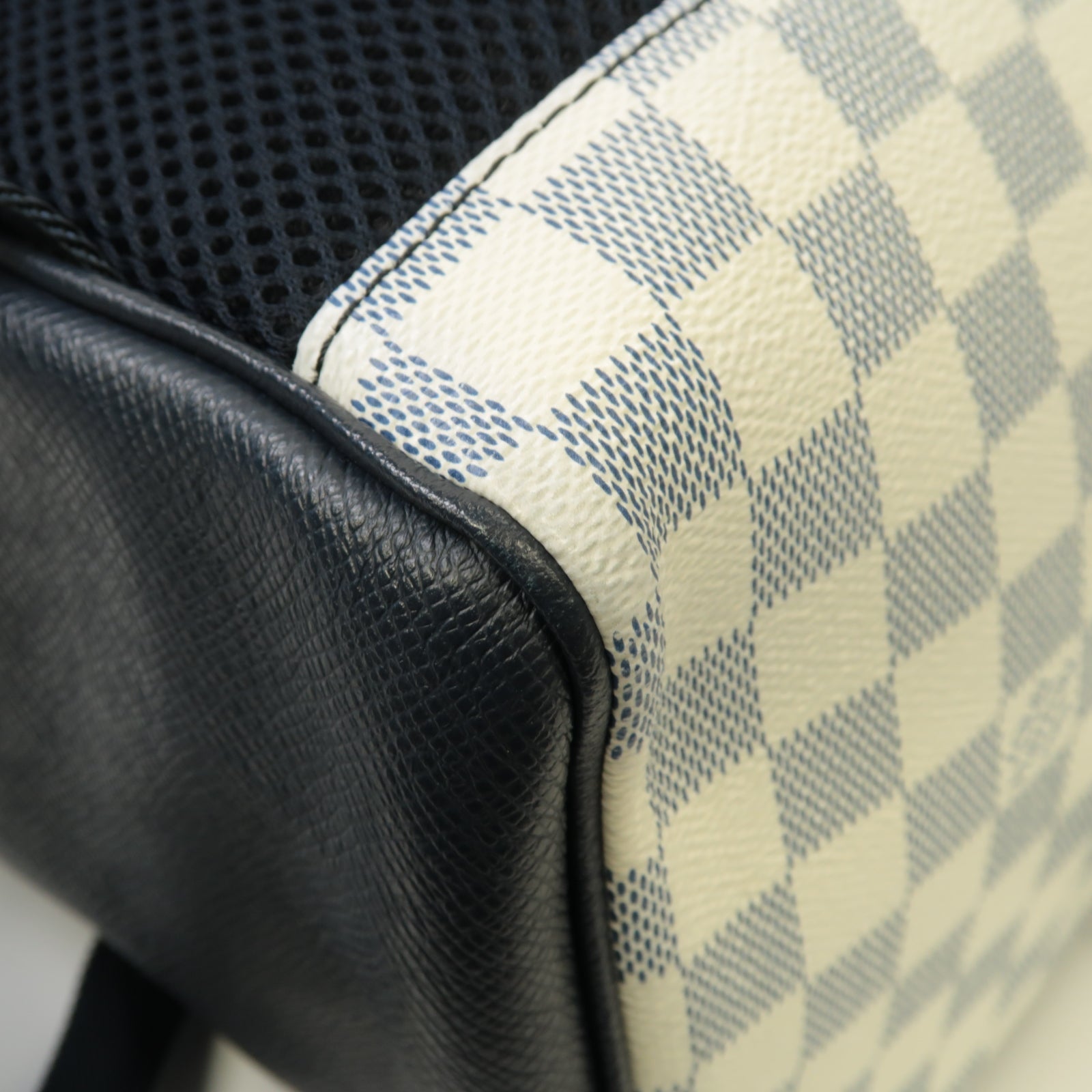 LOUIS VUITTON Damier Coast Matchpoint Backpack銀扣背包白色/深藍色