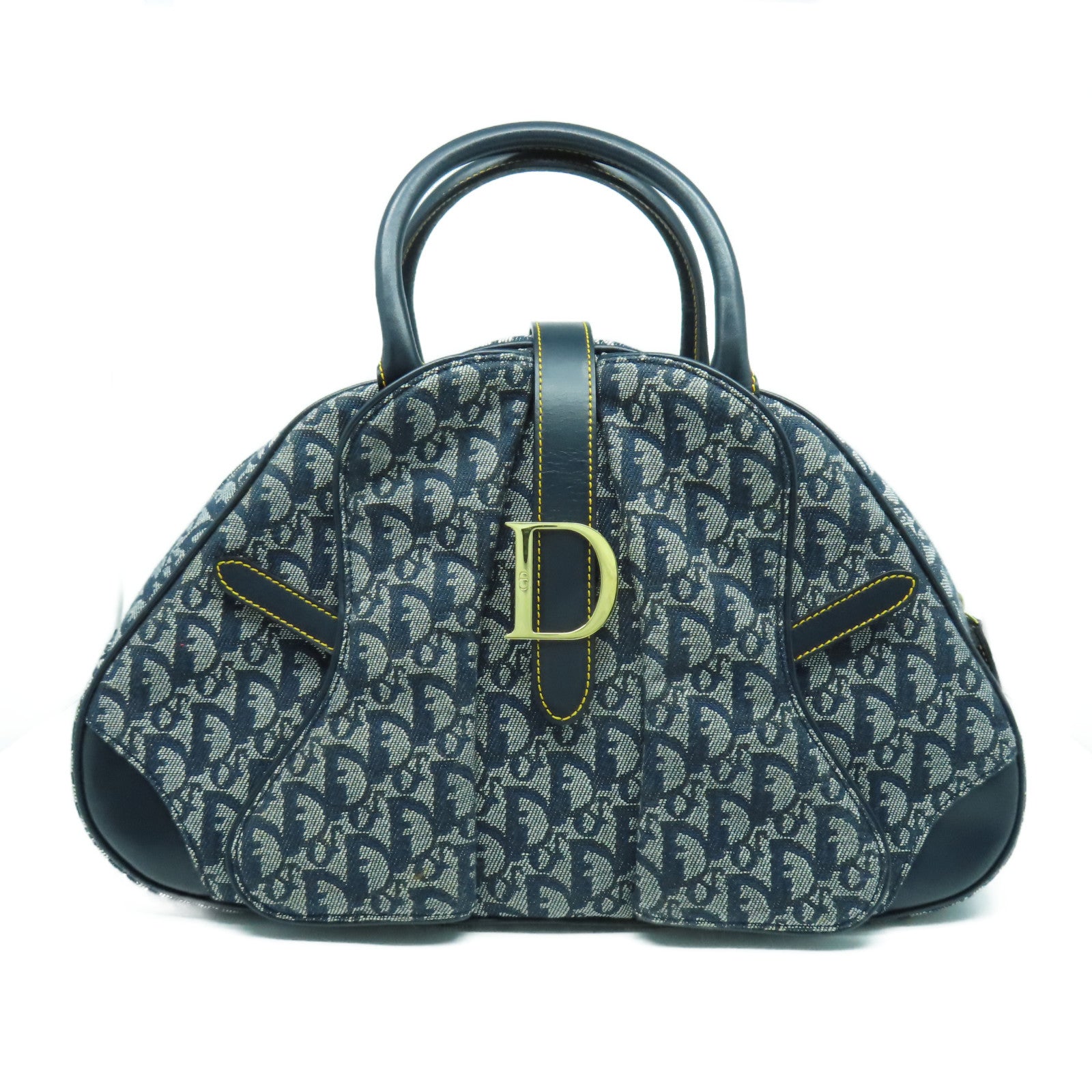 Dior 帆布Hand Bag金扣手挽袋藍色